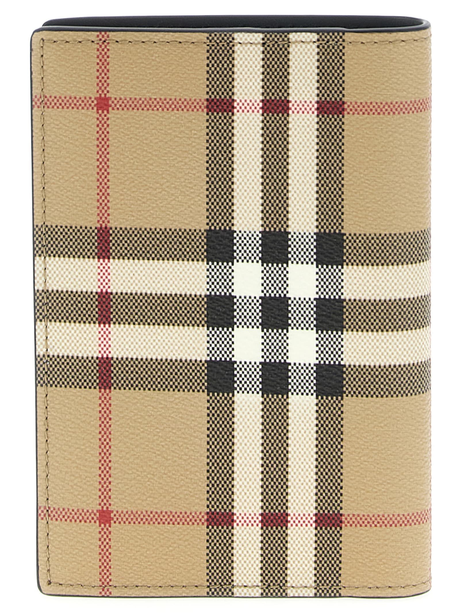 Burberry Canvas Checkered Bifold Wallet In Brown