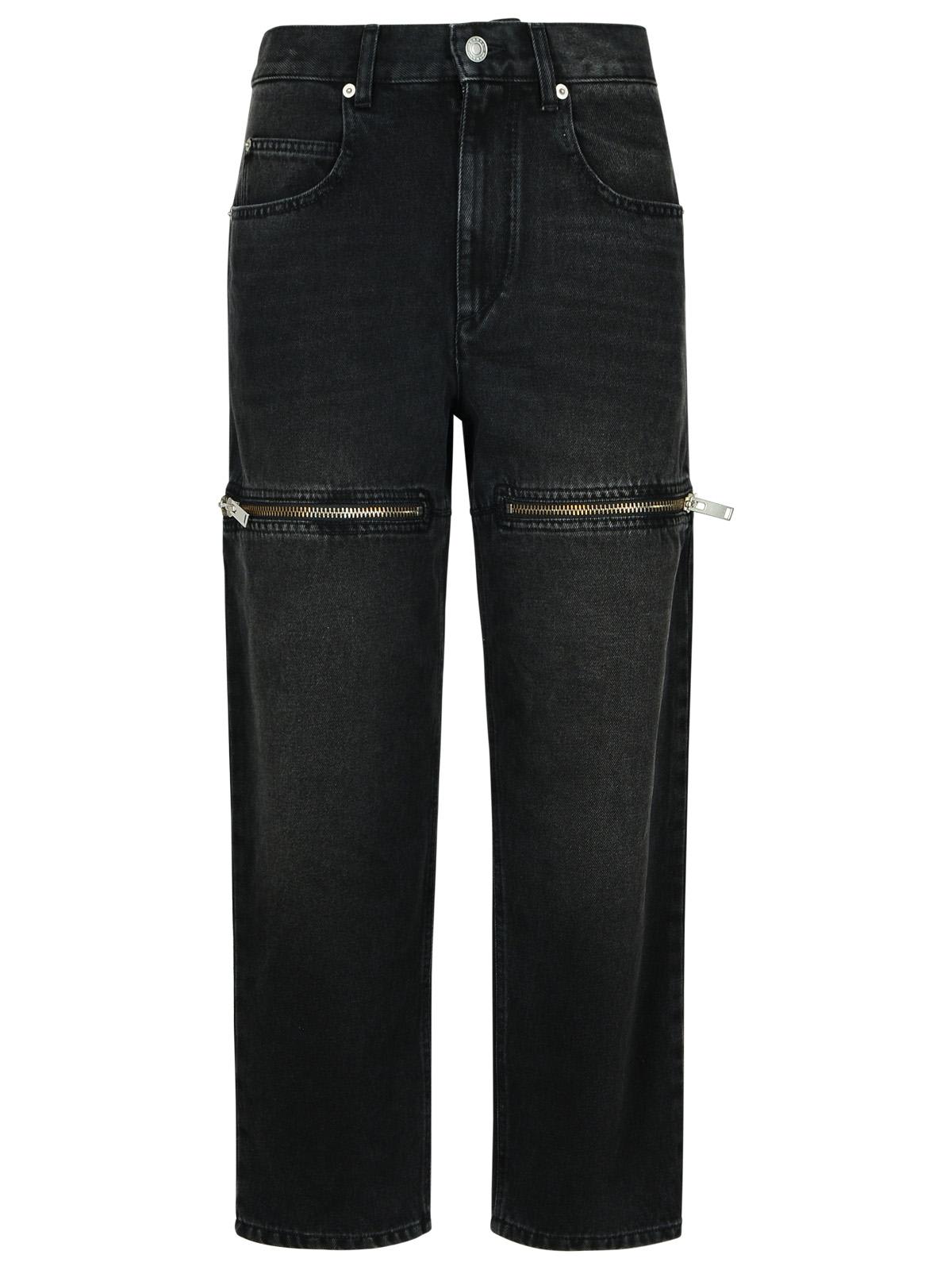 Shop Marant Etoile Salia Black Cotton Jeans In Faded Black