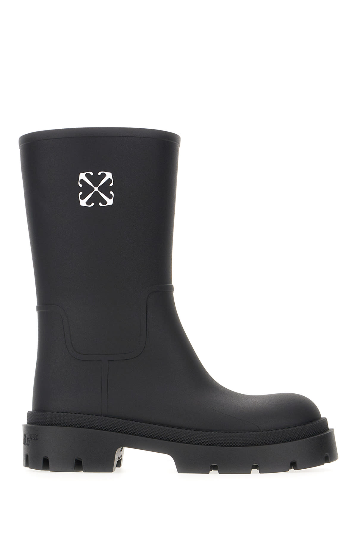 Off-white Black Pvc Boots In Black White