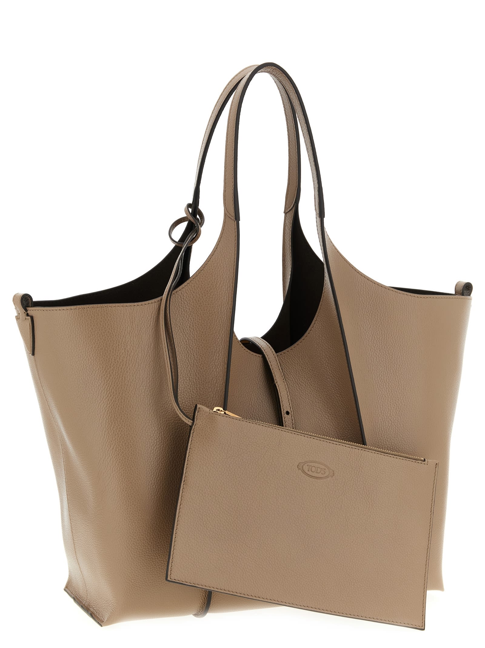 Tod's T Timeless Shopping Bag In Sand