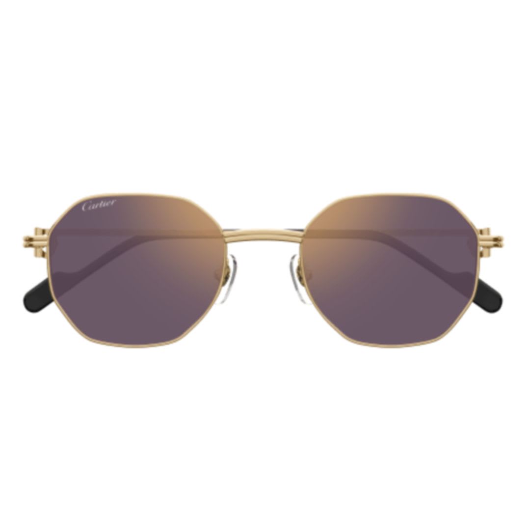 Cartier Ct0500s-004 Gold-gold-violet In Multi