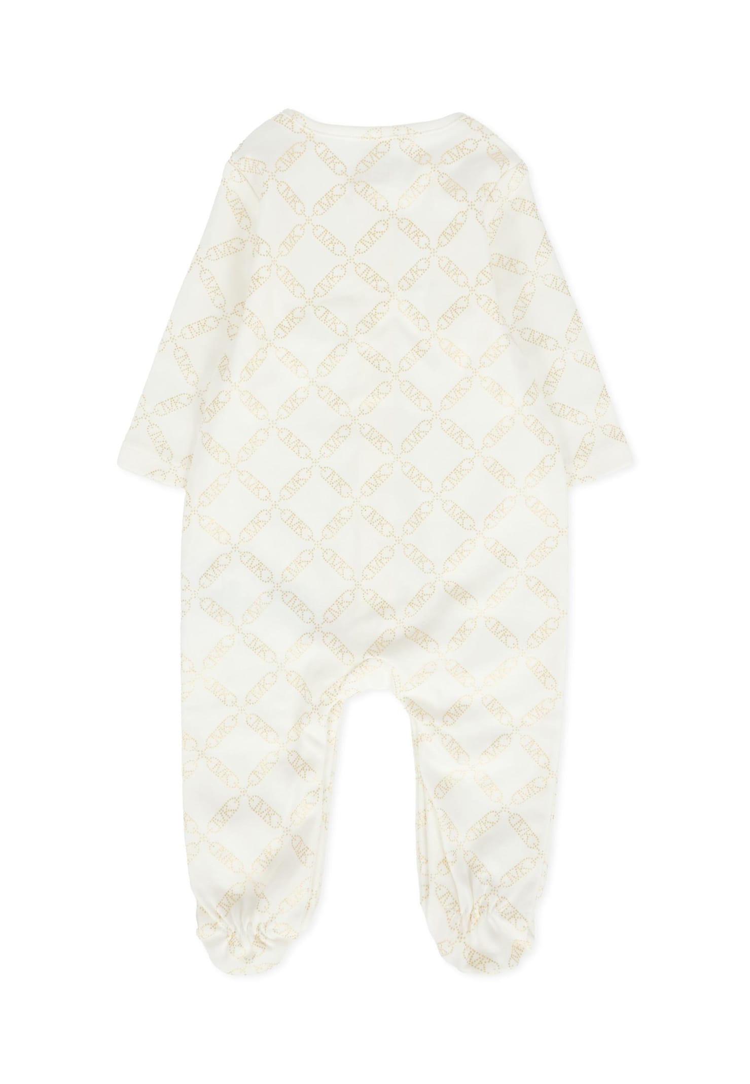Michael Kors Ivory Babygrow Set For Baby Girl With Logo In White
