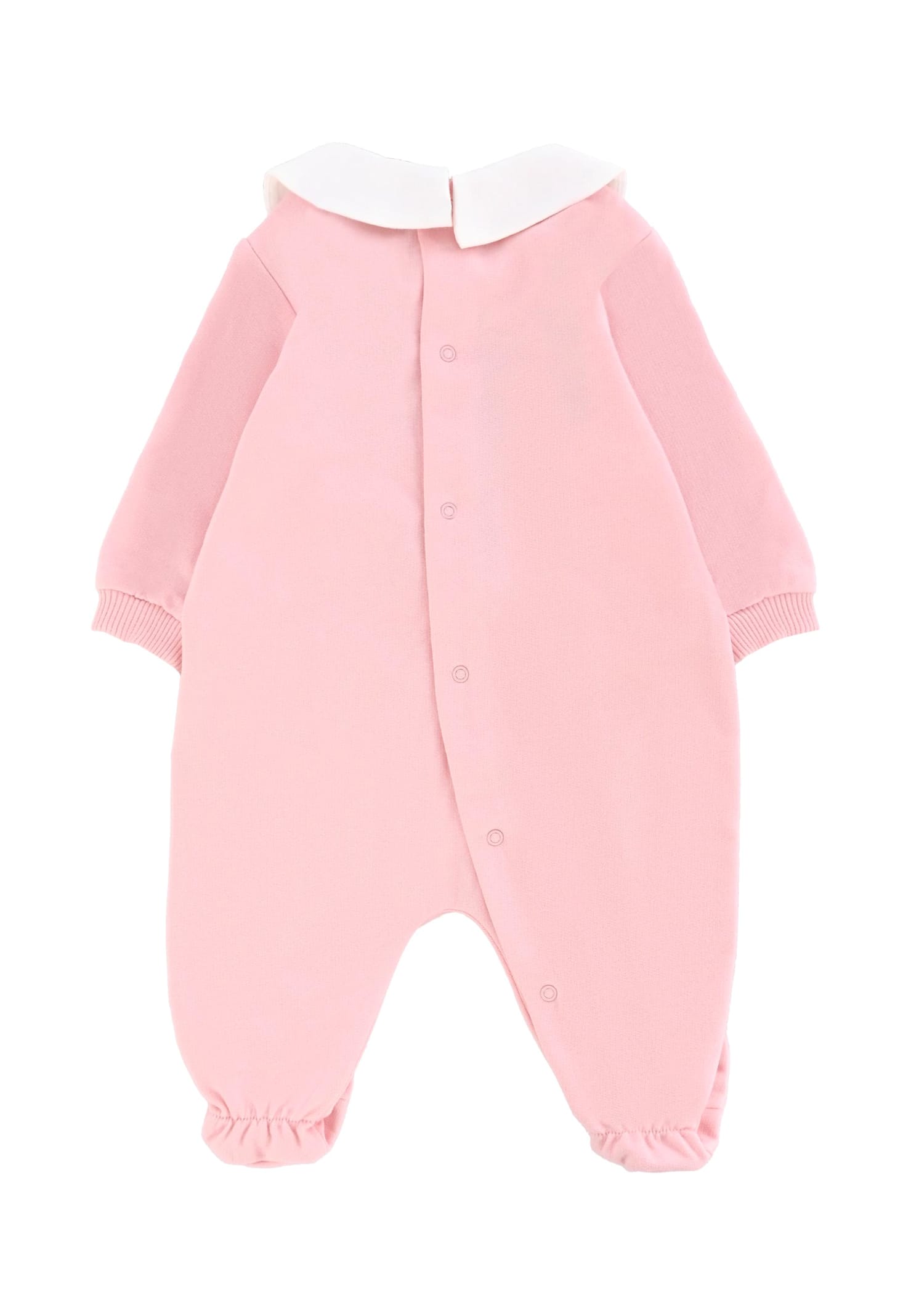 Moschino Pink Babygrow For Baby Girl With Teddy Bear In Pink