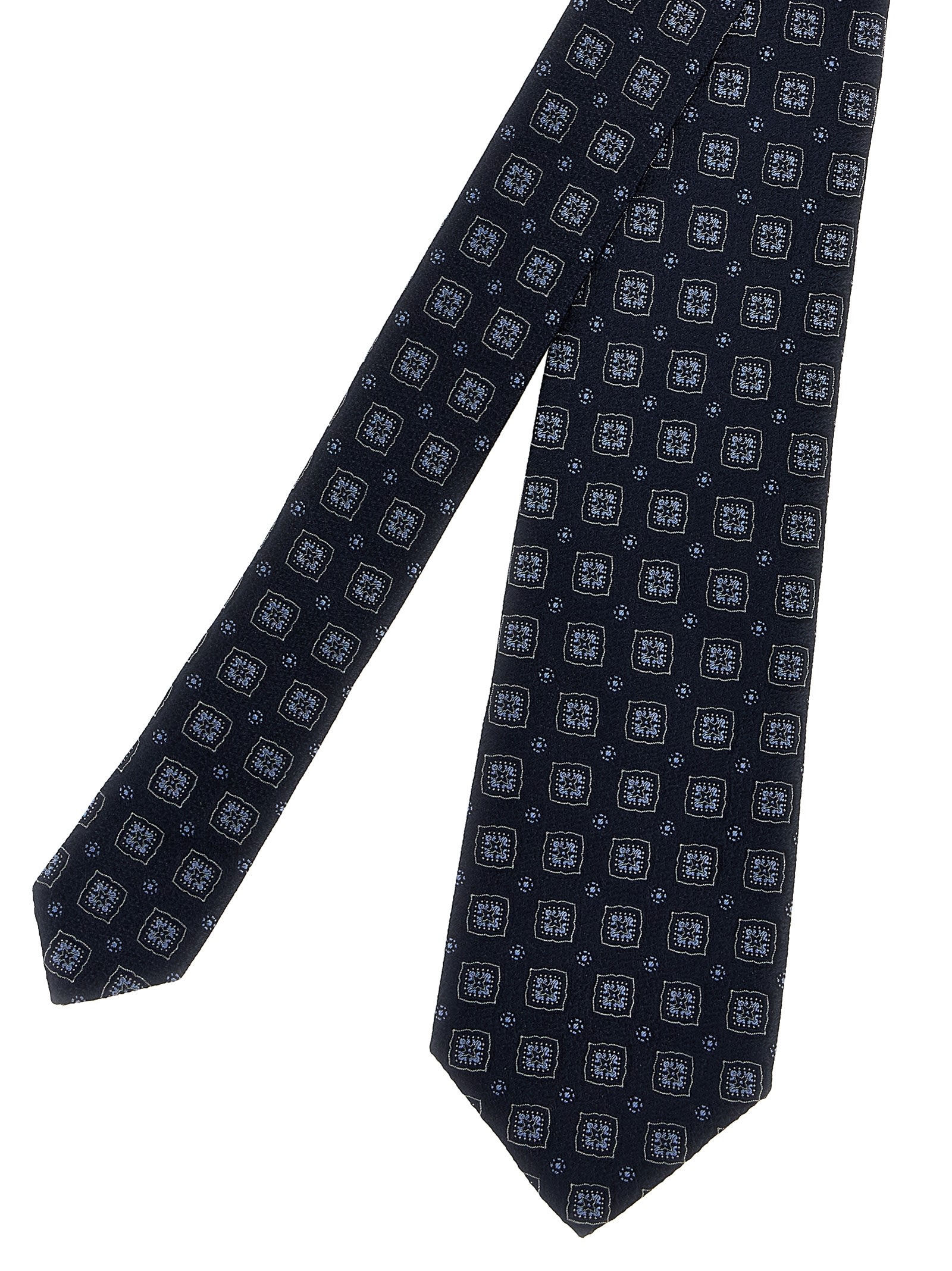 Shop Brunello Cucinelli Patterned Tie In Blue