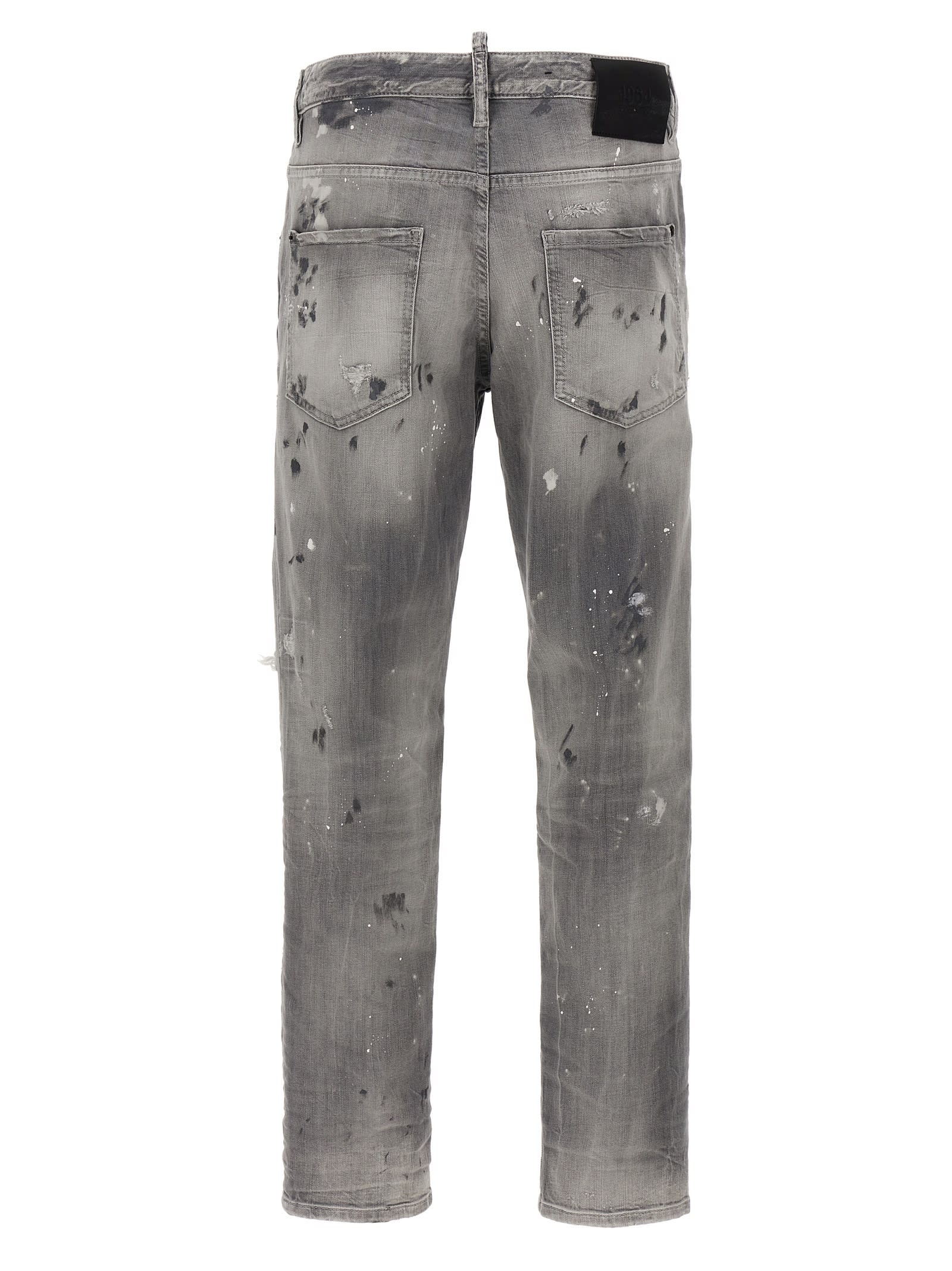 Shop Dsquared2 Skater Jeans In Gray