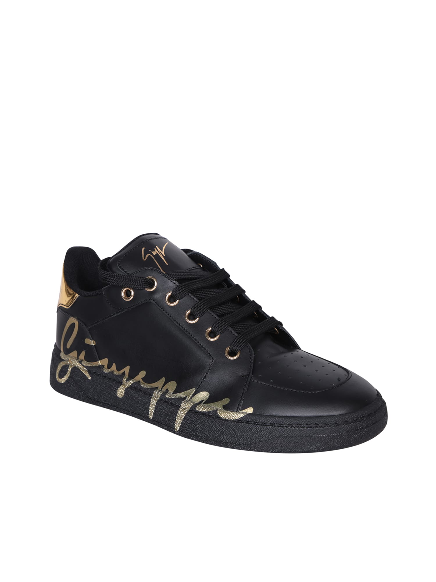Shop Giuseppe Zanotti Gz94 White/gold Sneakers In Black