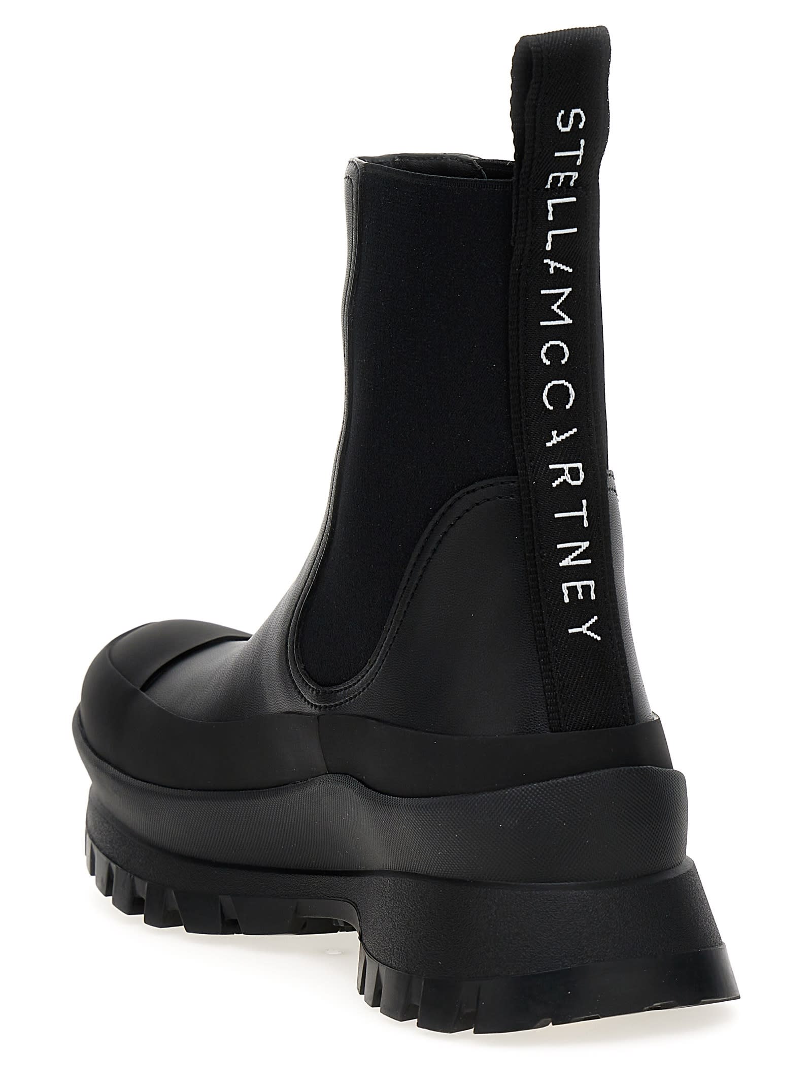 Shop Stella Mccartney Trace Eco Alter Mat Ankle Boots In Nero
