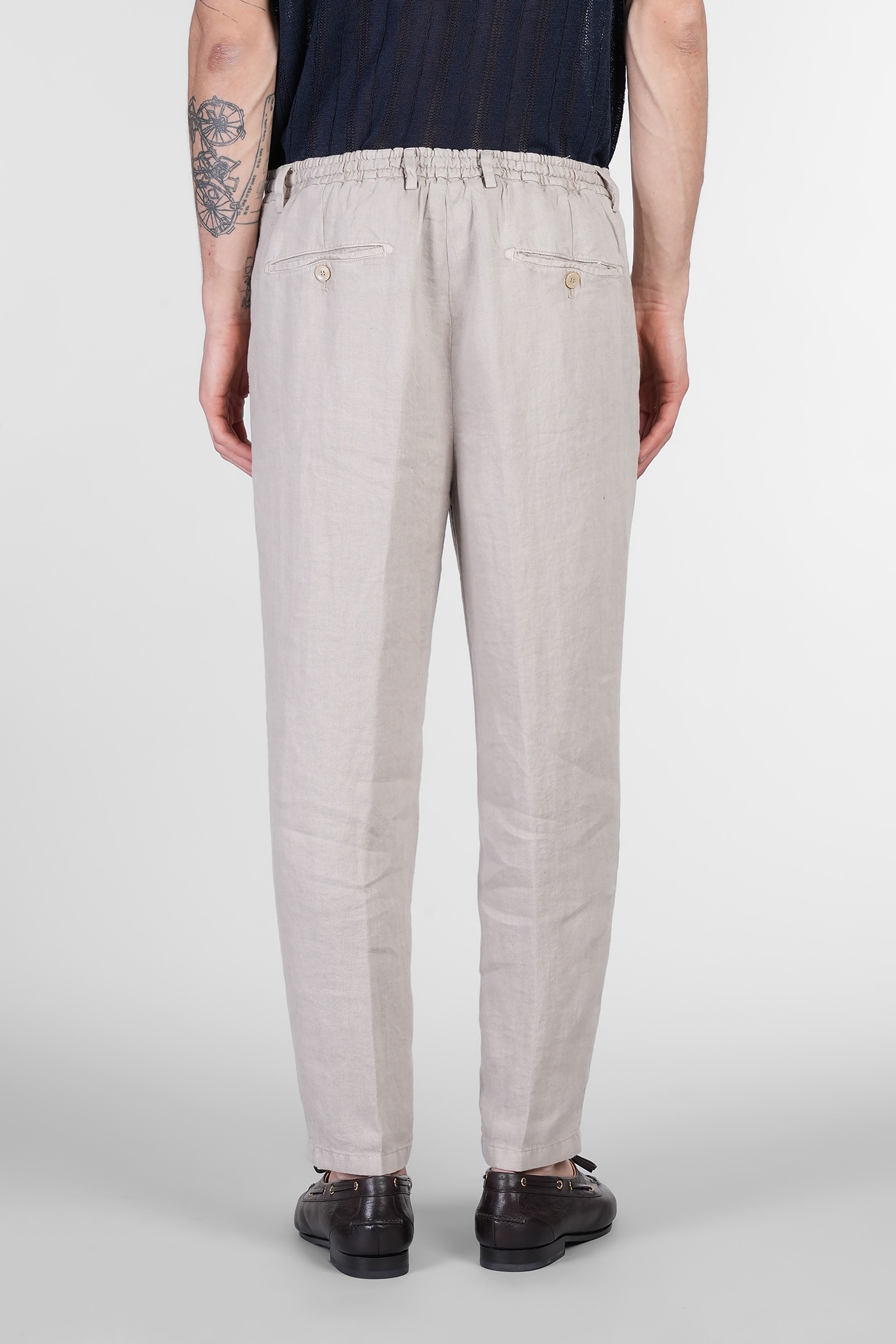 Briglia 1949 Coventv Pants In Taupe Linen In Taupe