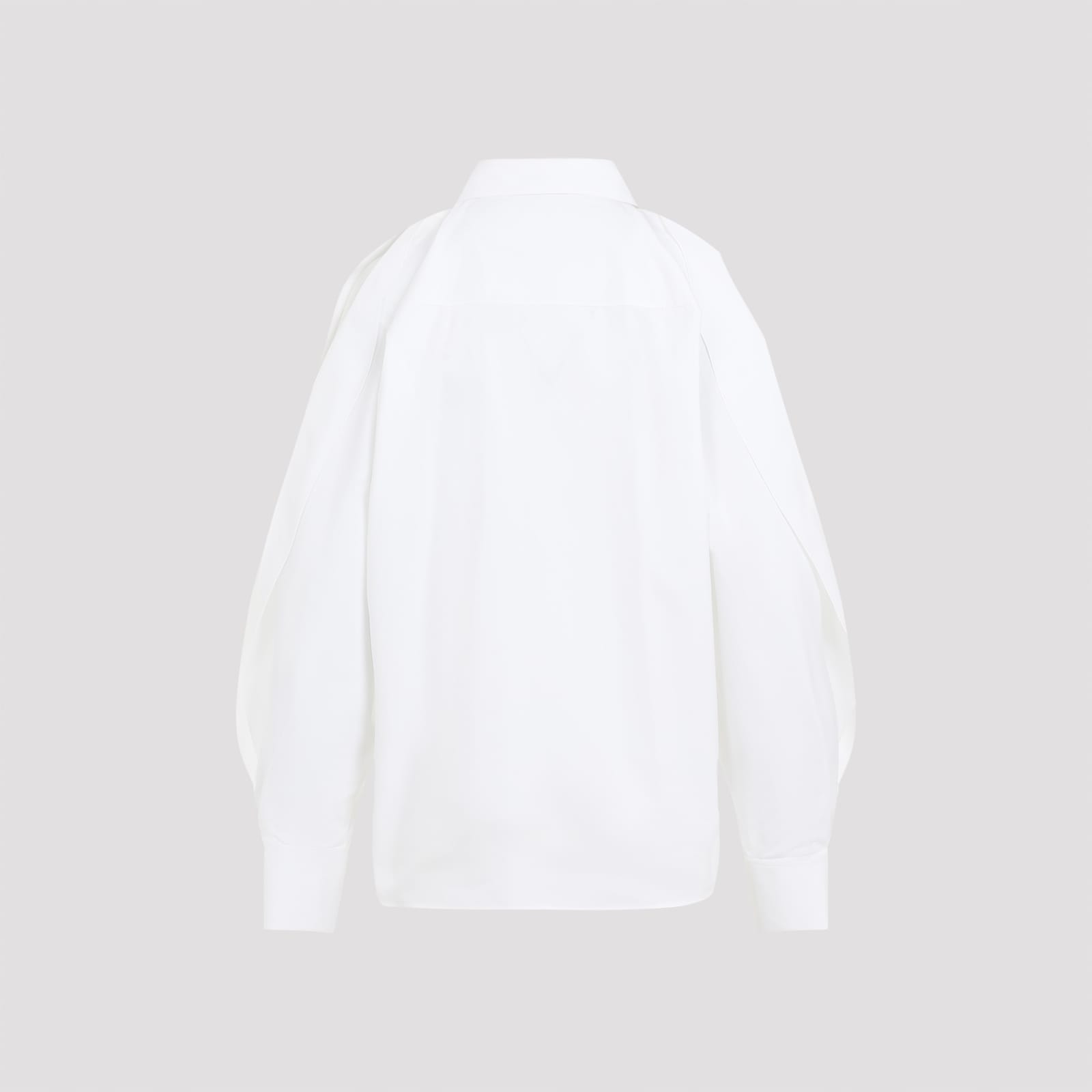 Shop Alaïa Cotton Round Shirt In Blanc