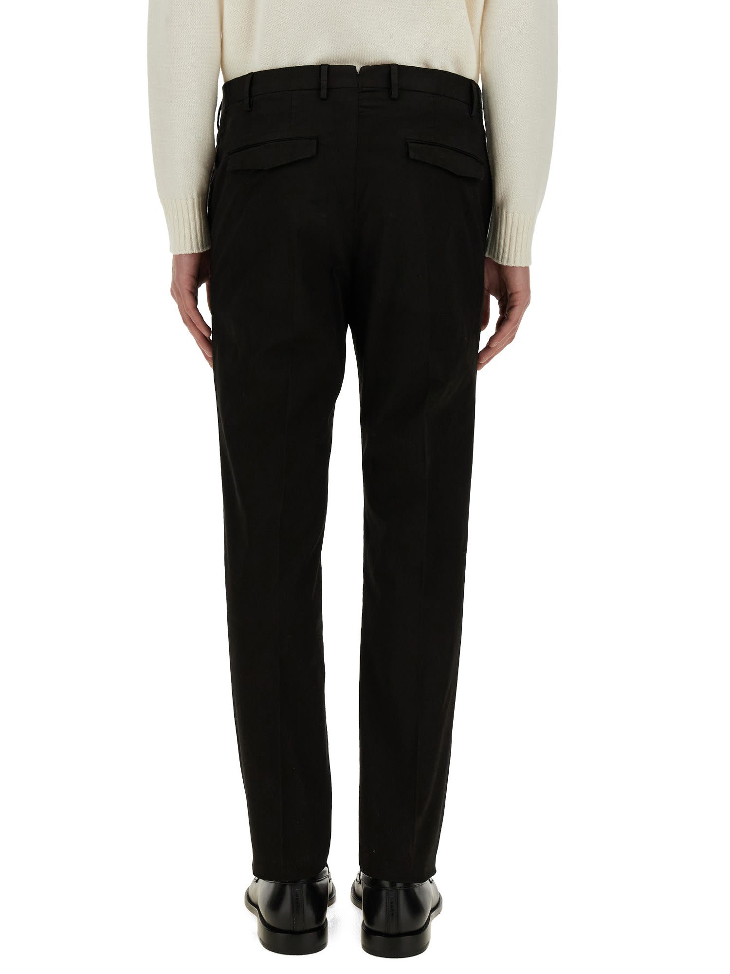 Shop Pt01 Slim Fit Plain Trousers In Black