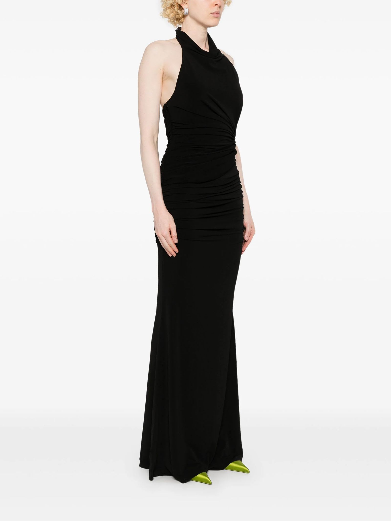 Shop The Andamane Black Ruched Maxi Dress