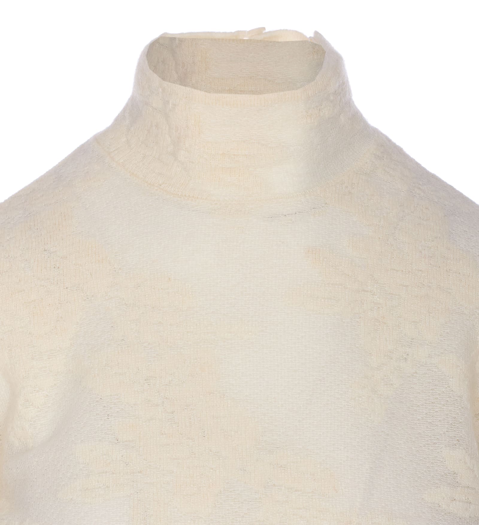 Ganni Sheer Flower Jacquard Body In White