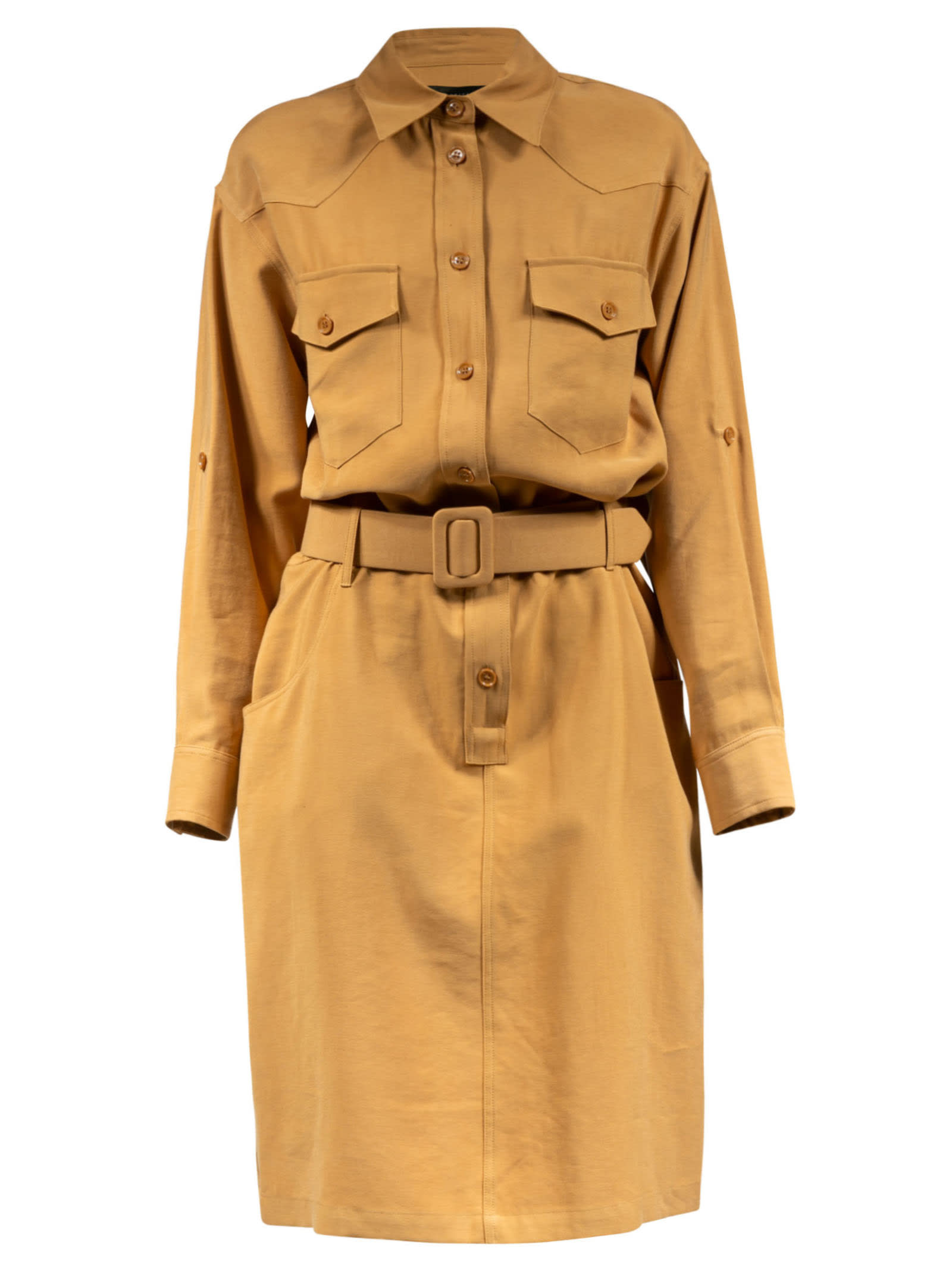 Photo of  Federica Tosi Double-pocket Detail Belted Dress- shop Federica Tosi Dresses online sales