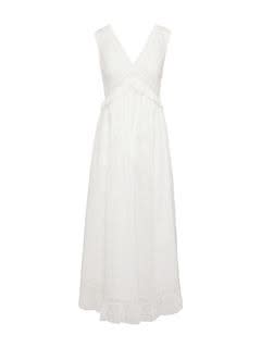 Shop See By Chloé Long Sleeveless V-neck Dress In Cloudy White