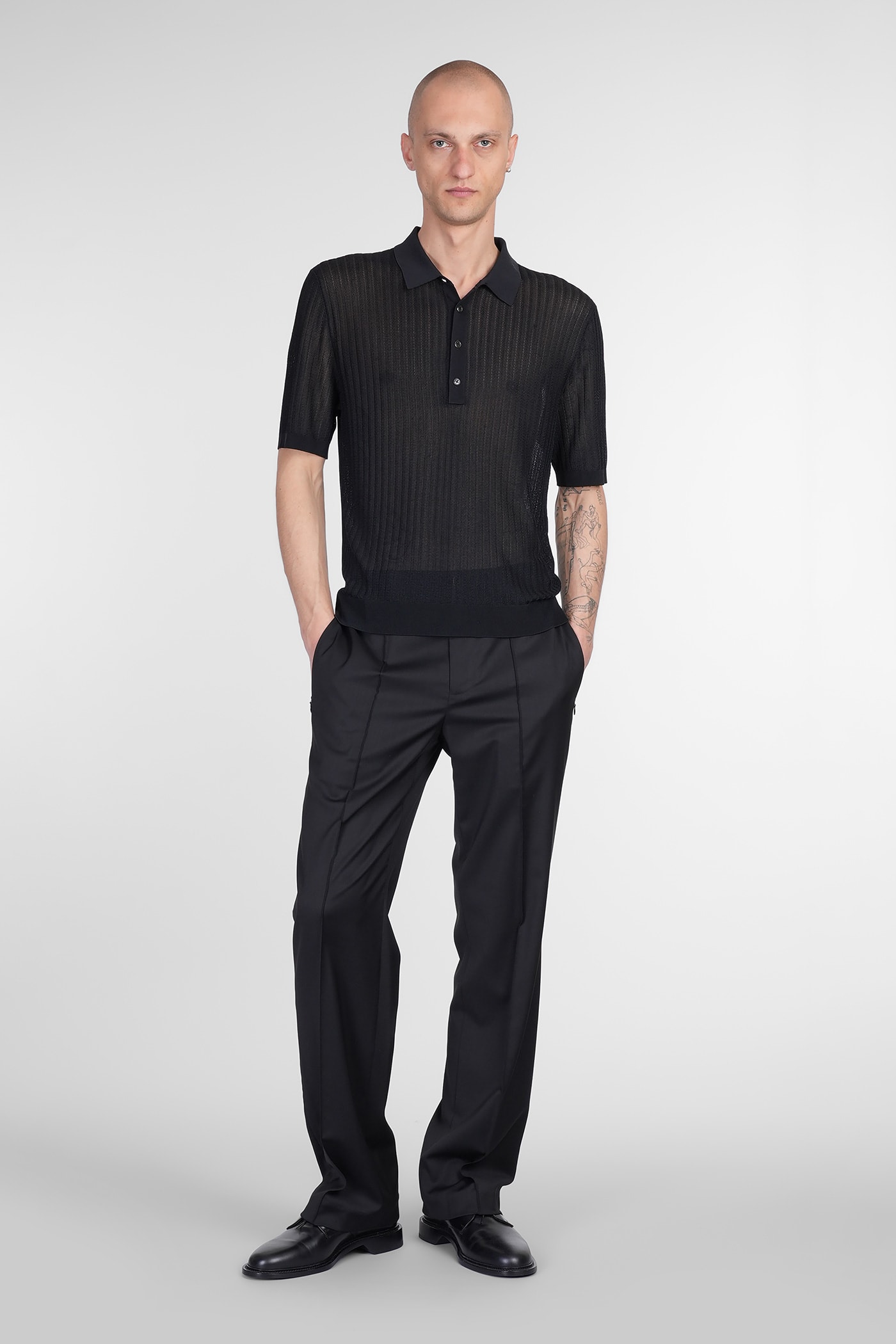 Shop Helmut Lang Polo In Black Viscose