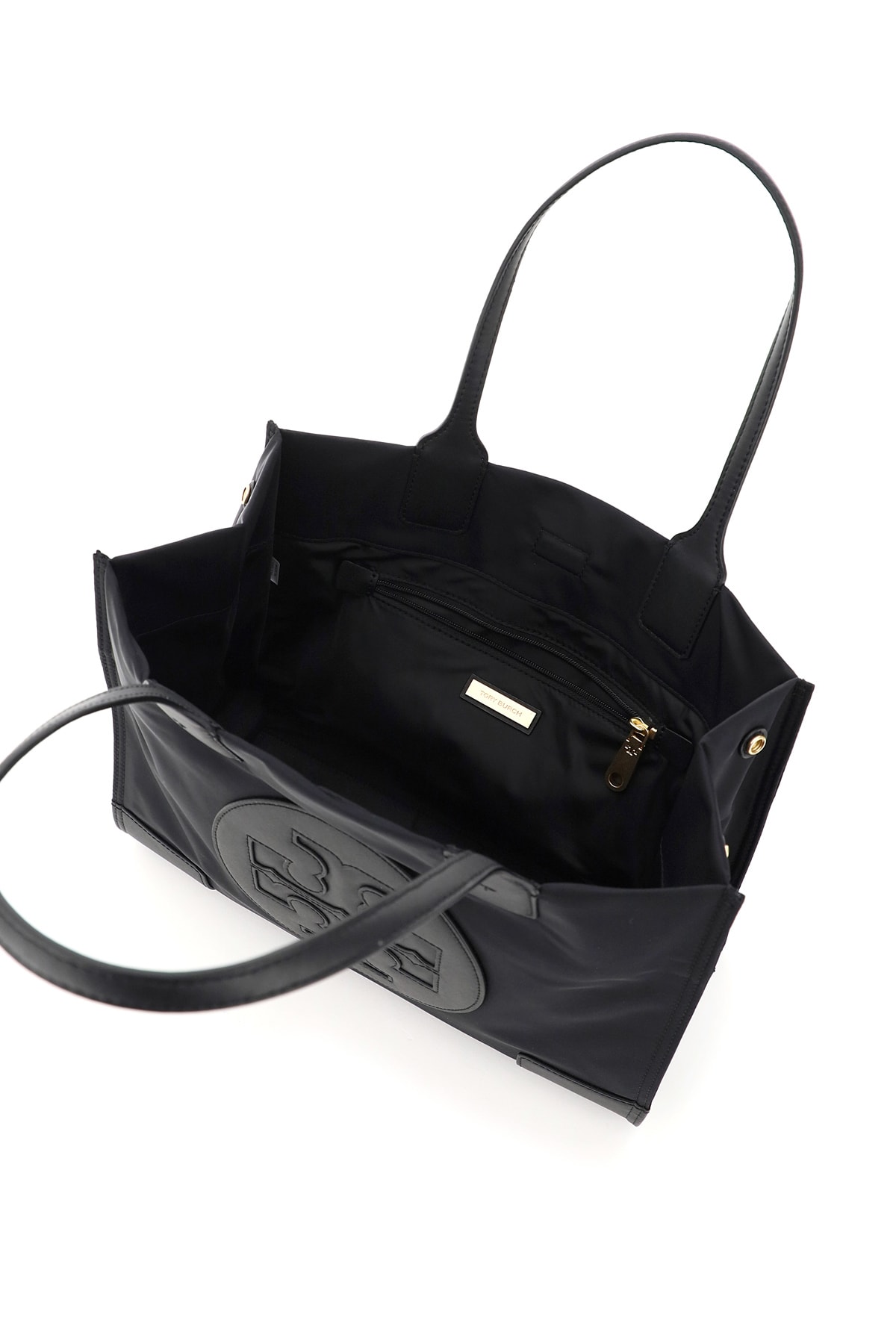 Tory Burch Ella Mini Tote Bag In Recycled Nylon In Black