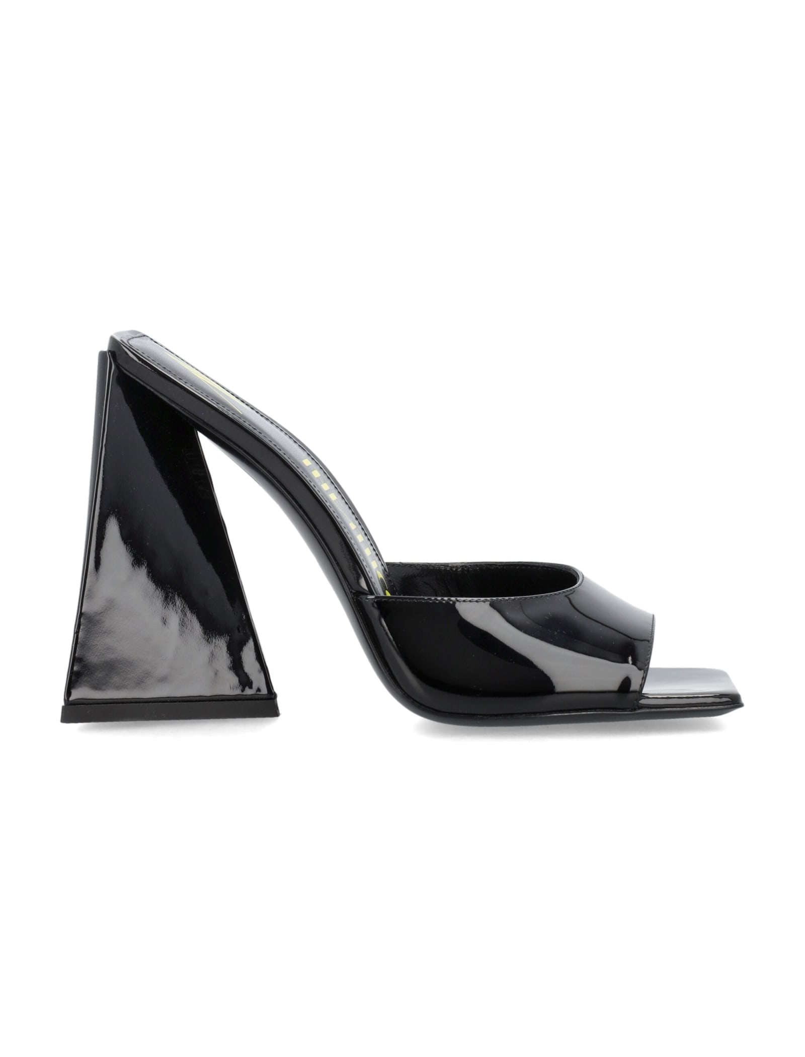Attico Mini Devon 85 Patent Leather Sandals In Black