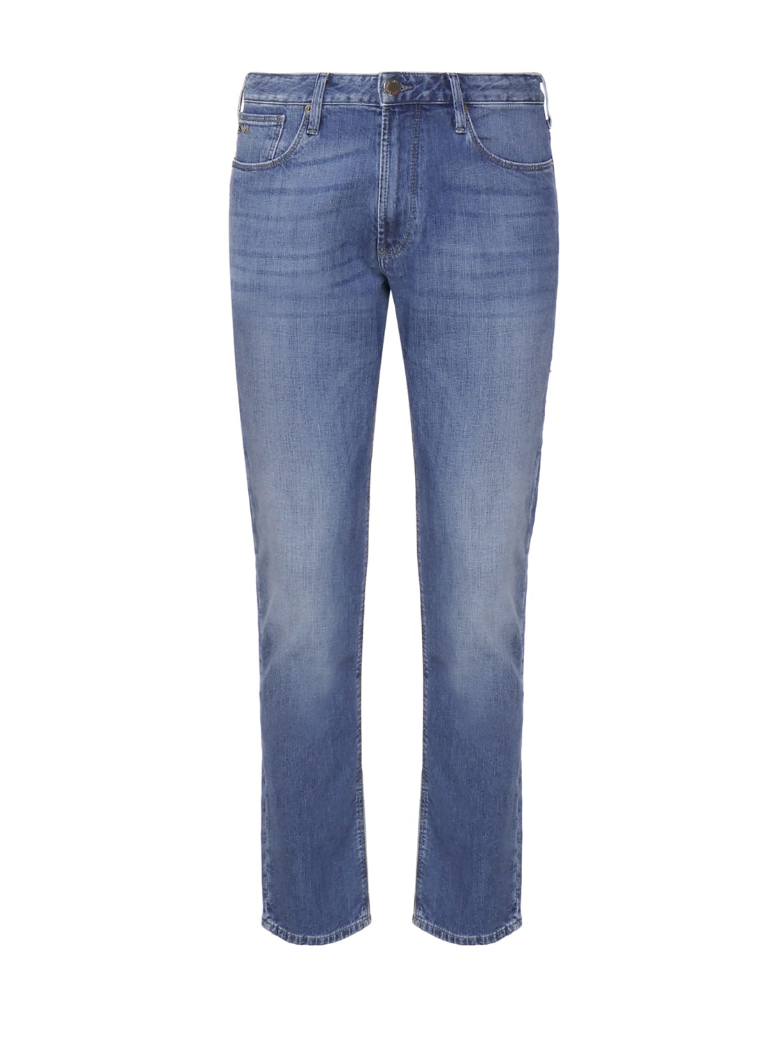 Shop Emporio Armani Slim Mid-rise Jeans In Blue