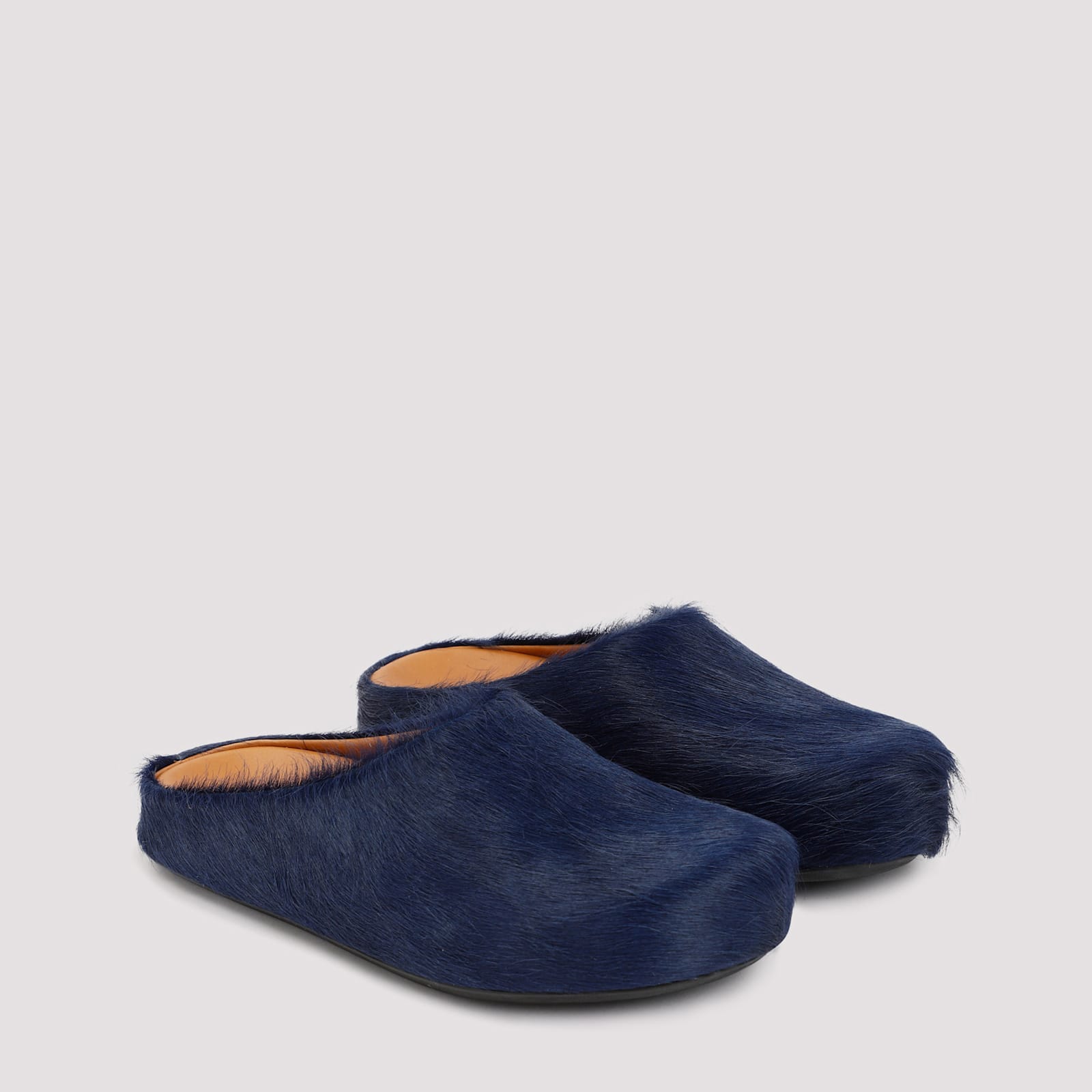 Marni Eclipse Leather Fussbett Flats In Black