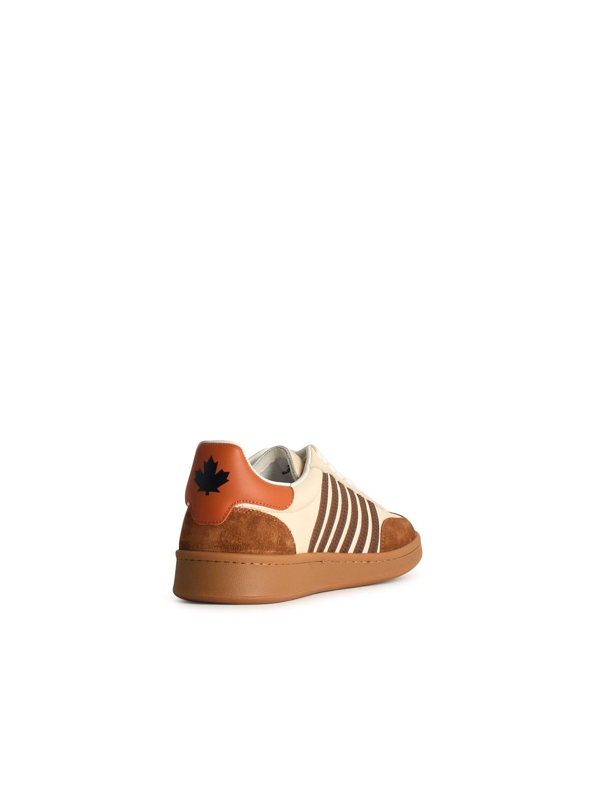 Dsquared2 Almond Toe Low Top Sneakers In Ivory