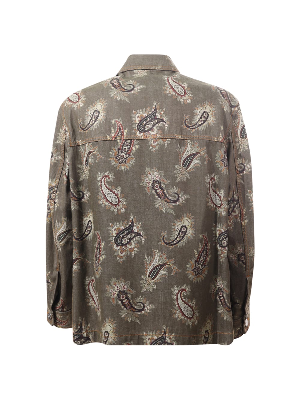 Shop Etro Shirt Style Jacket In Green