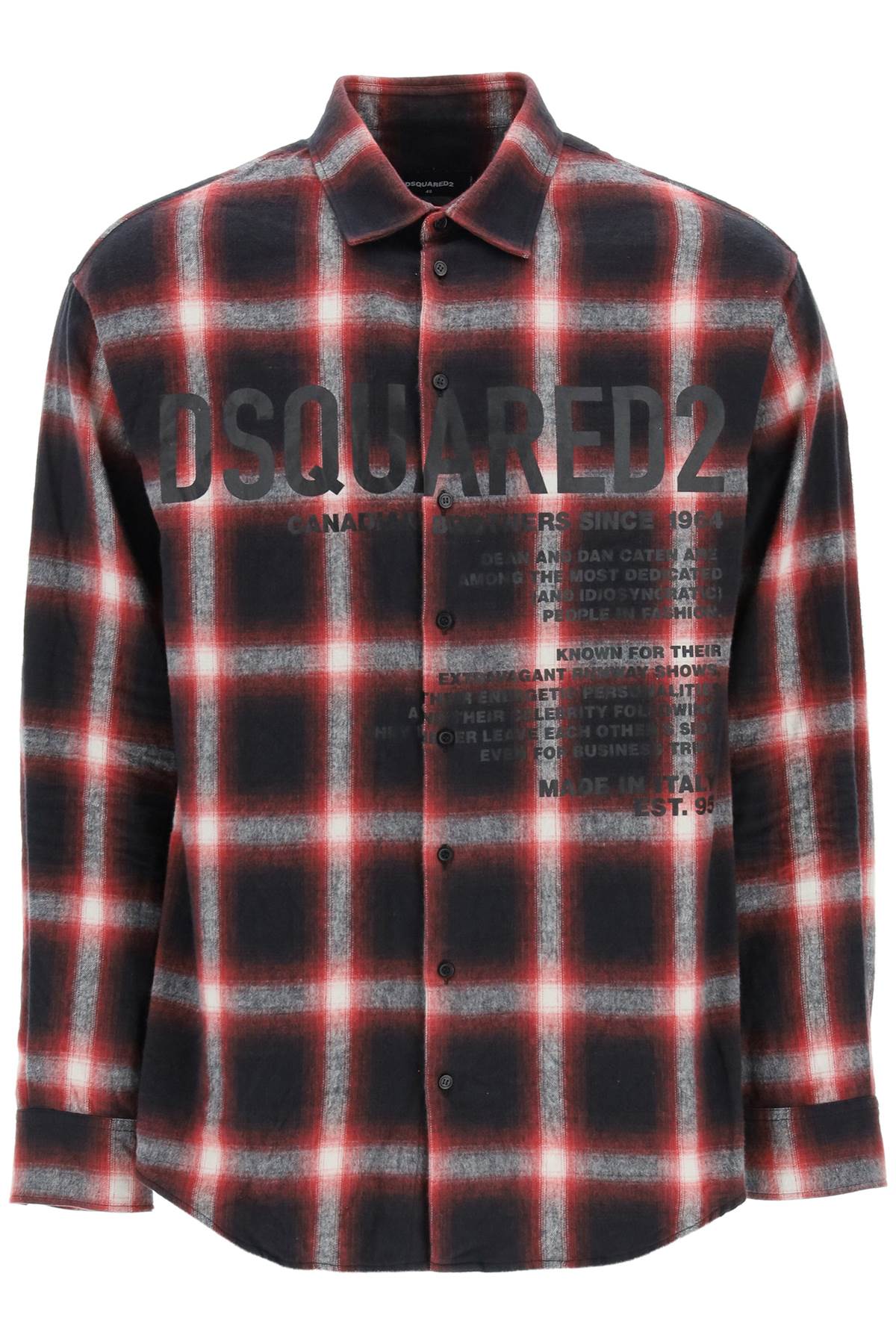 Dsquared2 Drop Shoulder Shirt In Red Black White Multi (red)