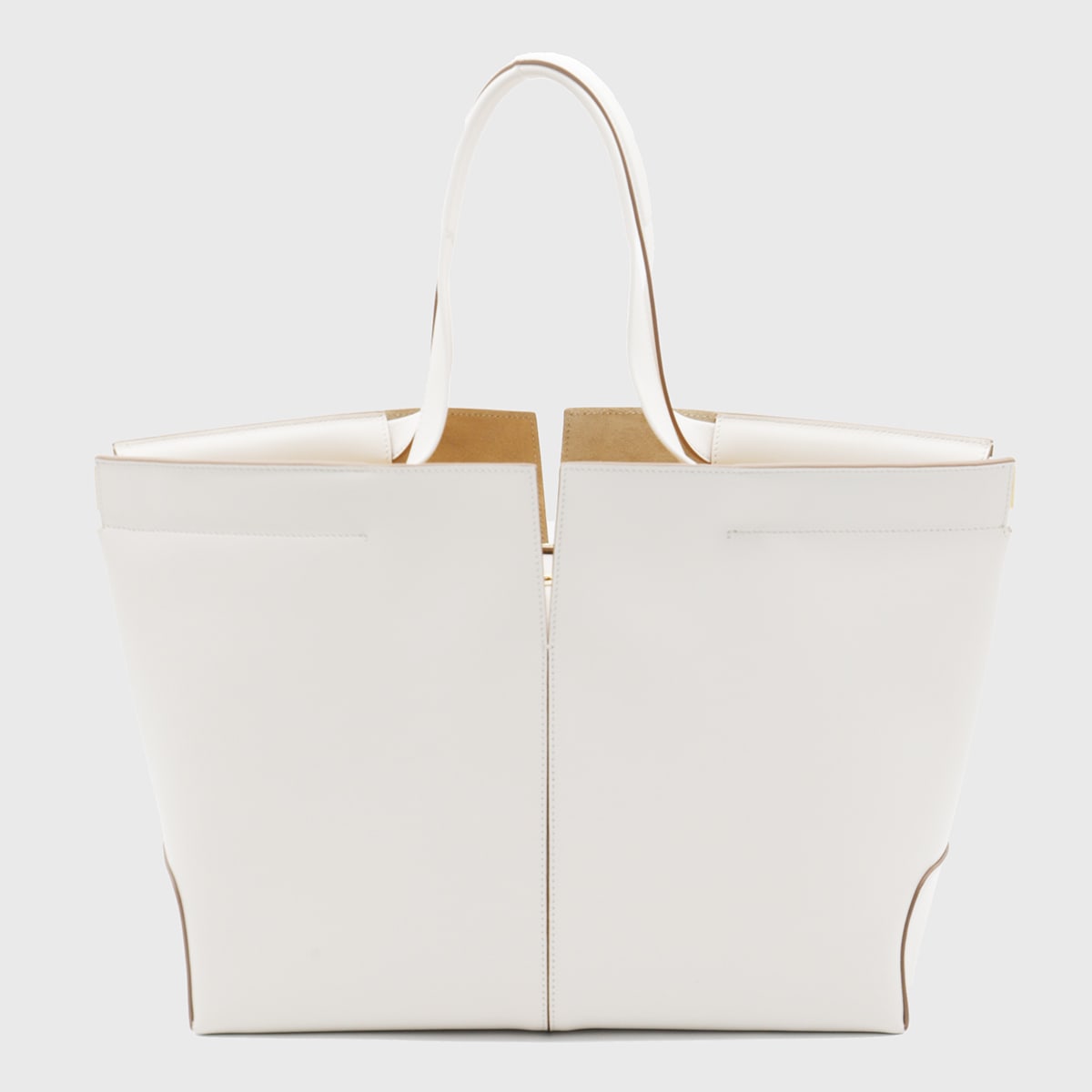 Tod's White Leather Top Handle Bag In Neutrals