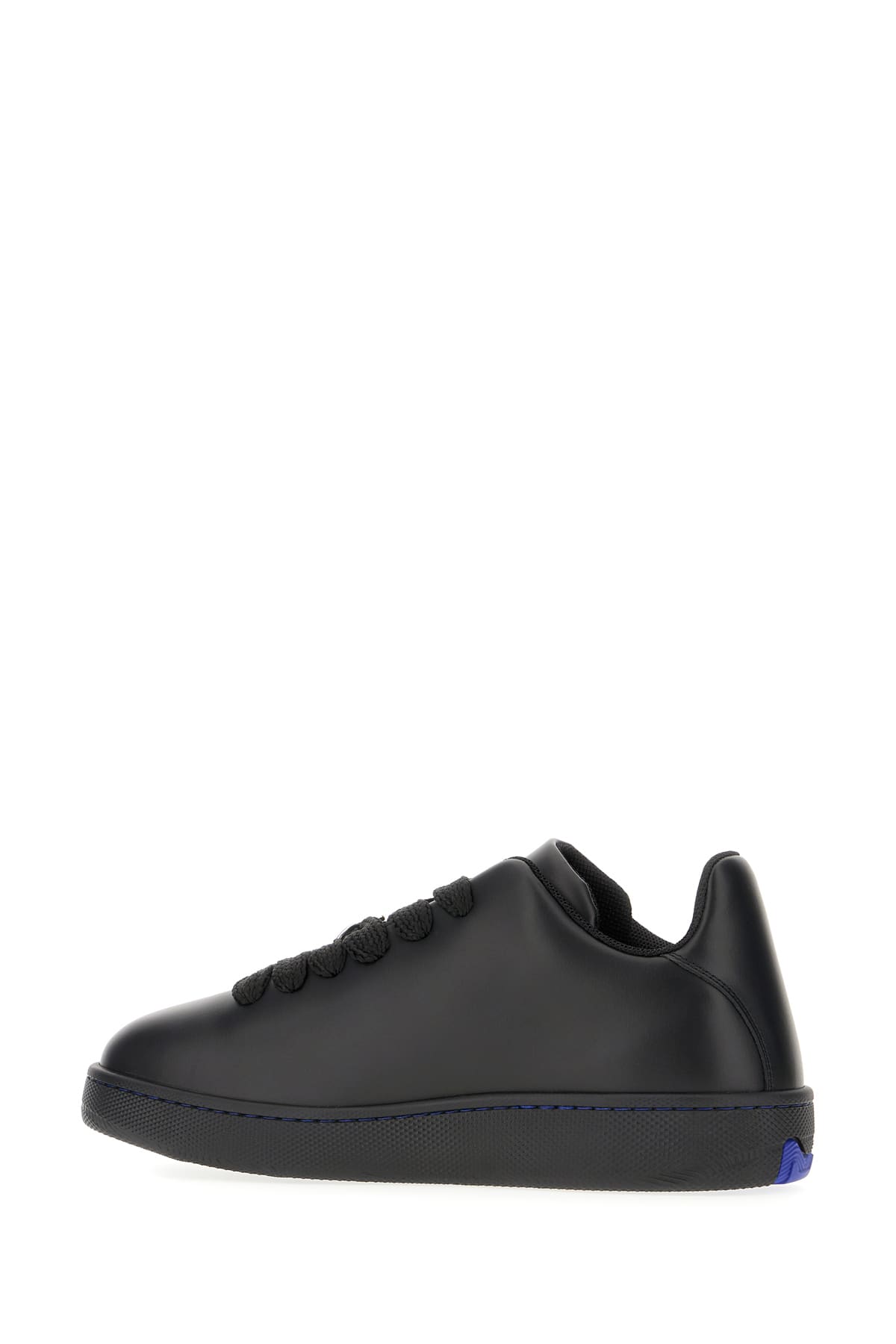 Shop Burberry Black Leather Sneakers