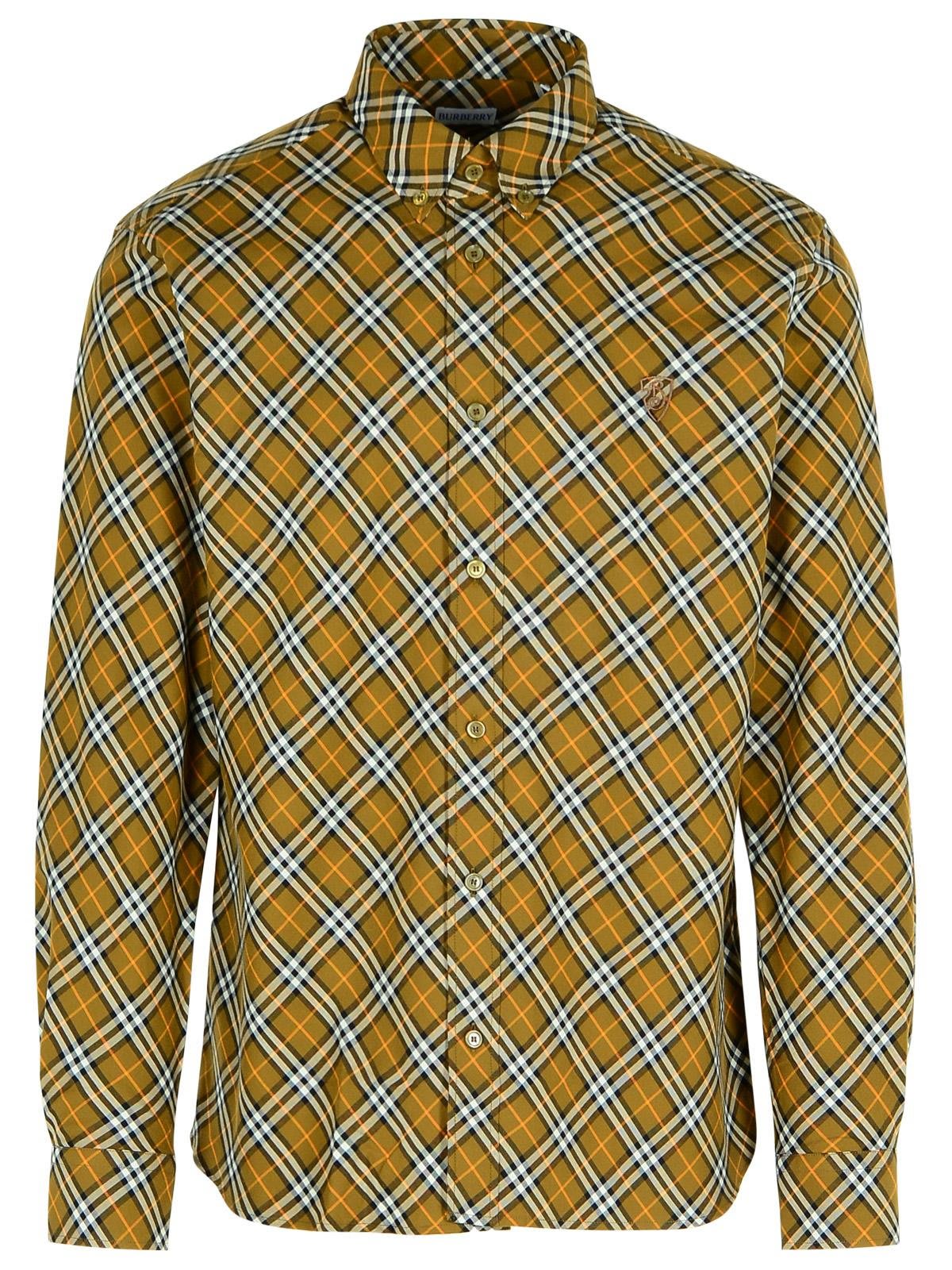 Shop Burberry Vintage Check Logo Embroidered Shirt In Oxide Ip Check