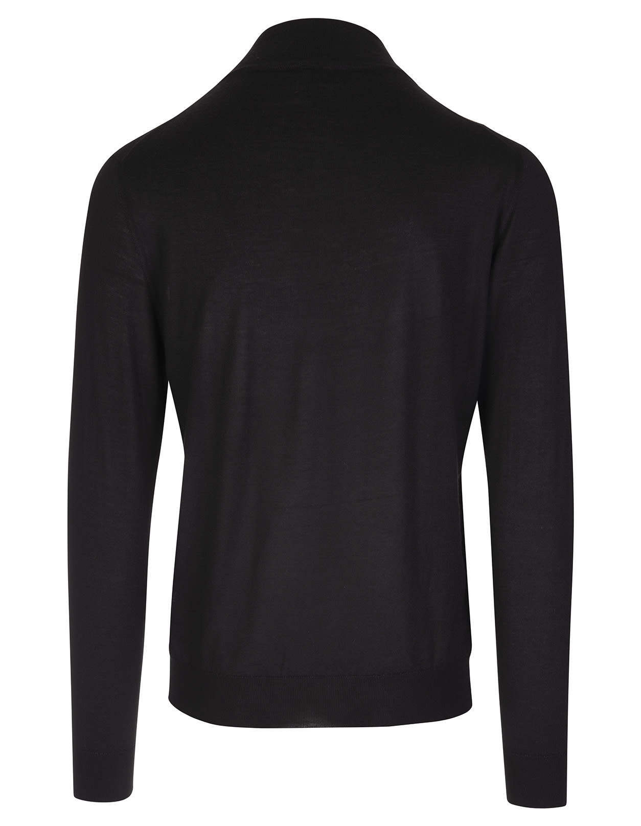 Shop Fedeli Dark Blue Half-zip Favonio Pullover In Silk And Cashmere In Black