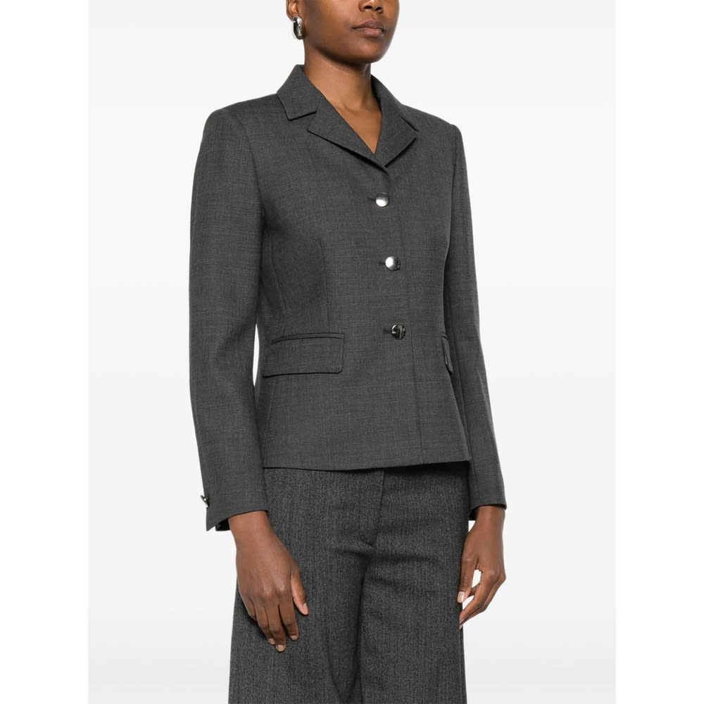 Tagliatore Tailored Gray Jacket With Notched Collar In Gray
