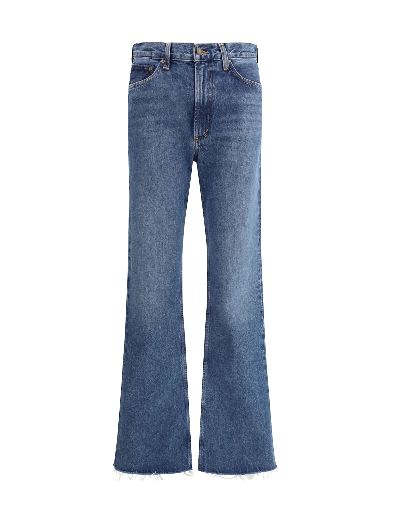Shop Agolde Leena Jeans In Placebo (dk Vint Ind Cut)