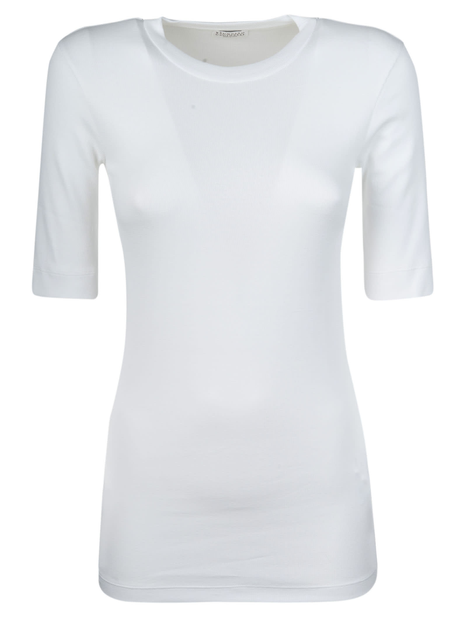Brunello Cucinelli Plain Knit T-shirt In White