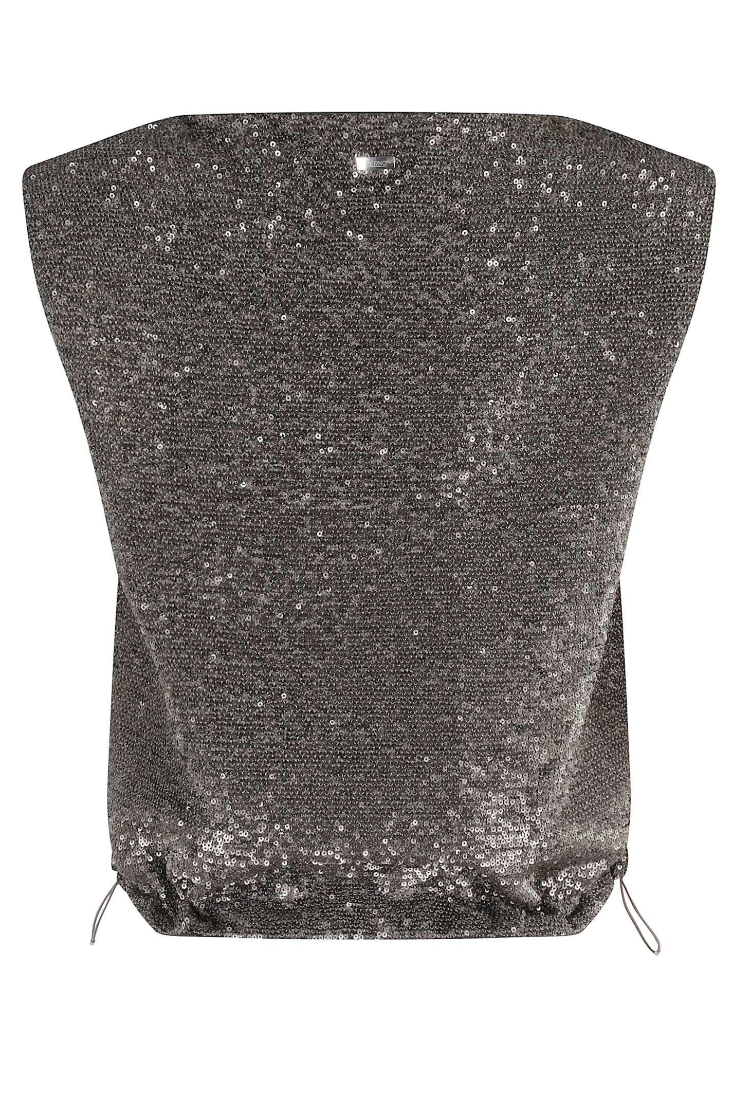 Herno Sequin-embellished Drawstring Top In Gray