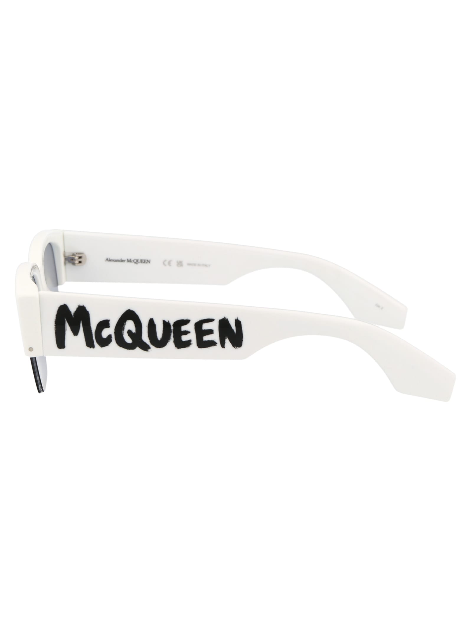 Shop Alexander Mcqueen Am0405s Sunglasses In 004 White White Blue