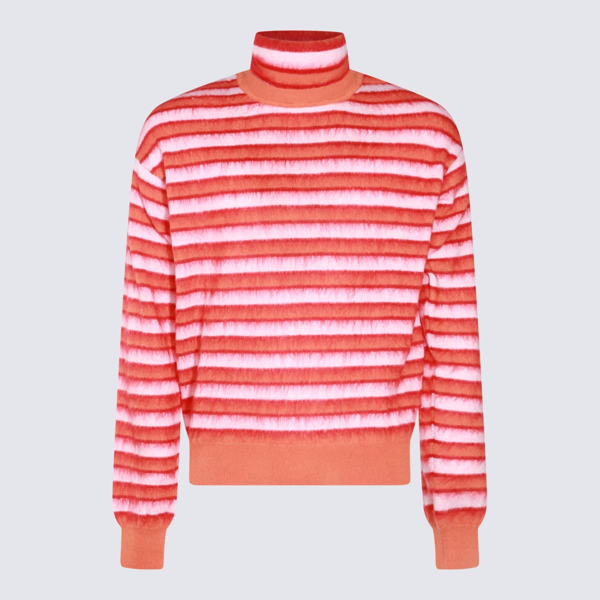 Marni Orange Striped Sweater In Arabesque