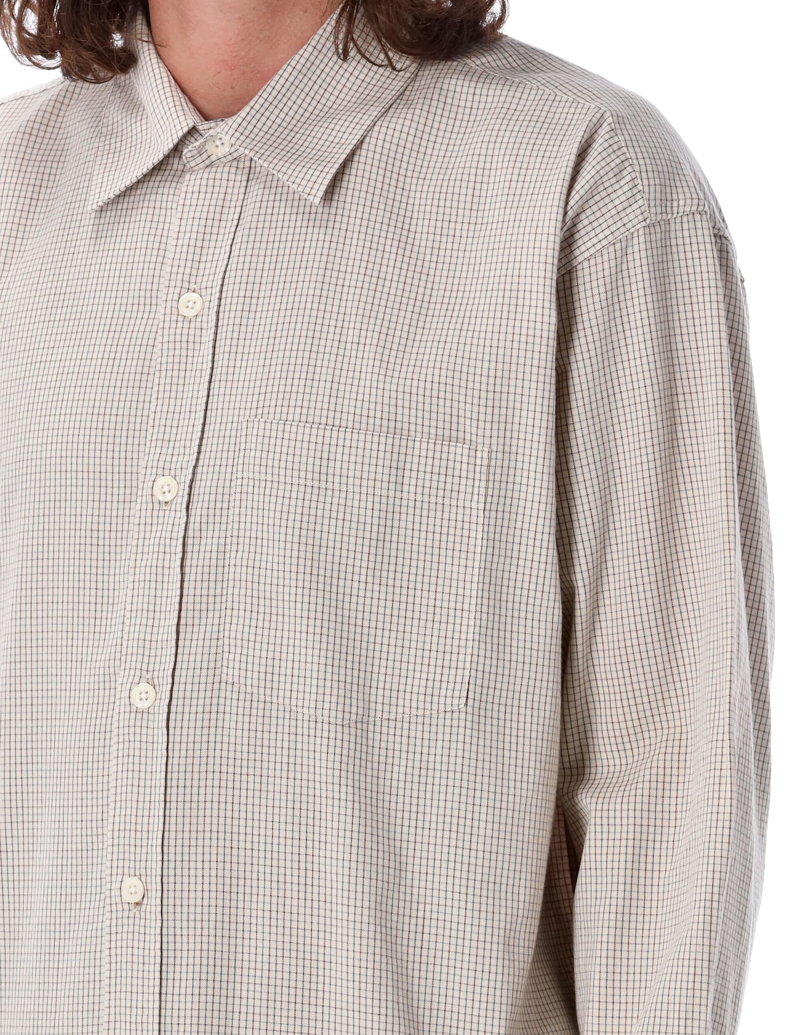 Shop Mfpen Executive Shirt In Beige Check