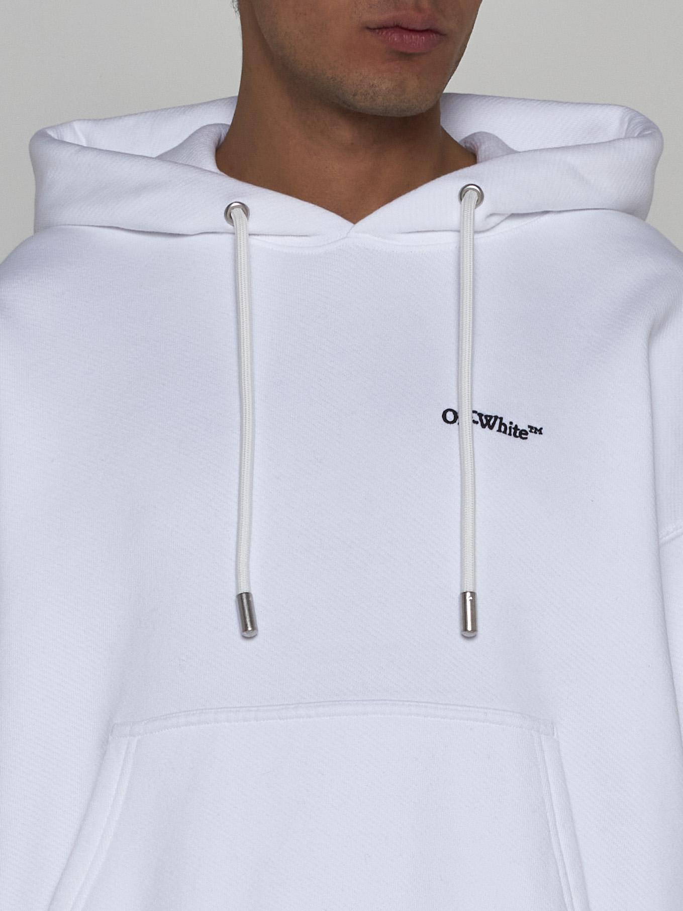 Shop Off-white Tattoo Arrow Cotton Hoodie In White