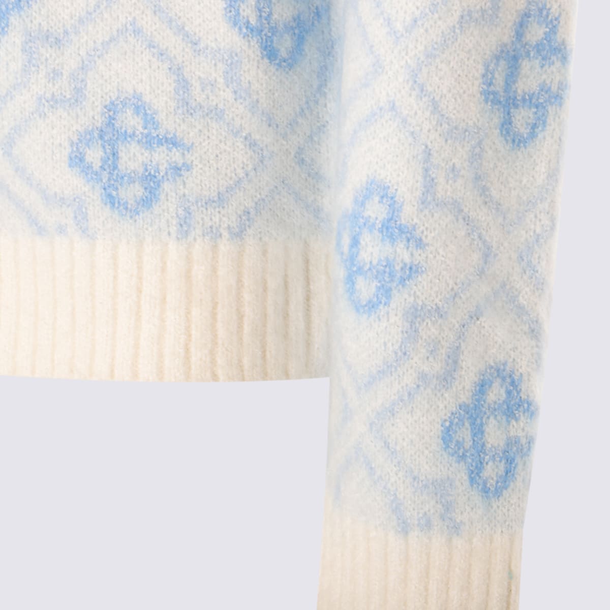 Casablanca Refined Wool Blend Sweatshirt With Classic Collar In Multi