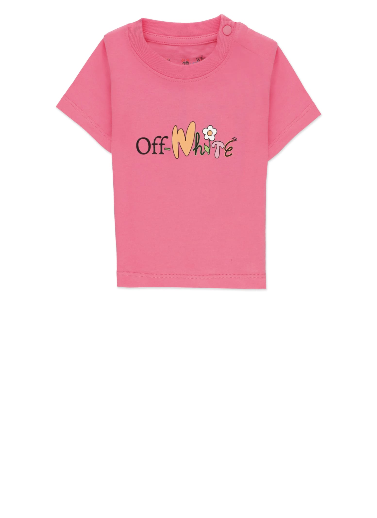 Shop Off-white Funny Flowers T-shirt In Fuchsia