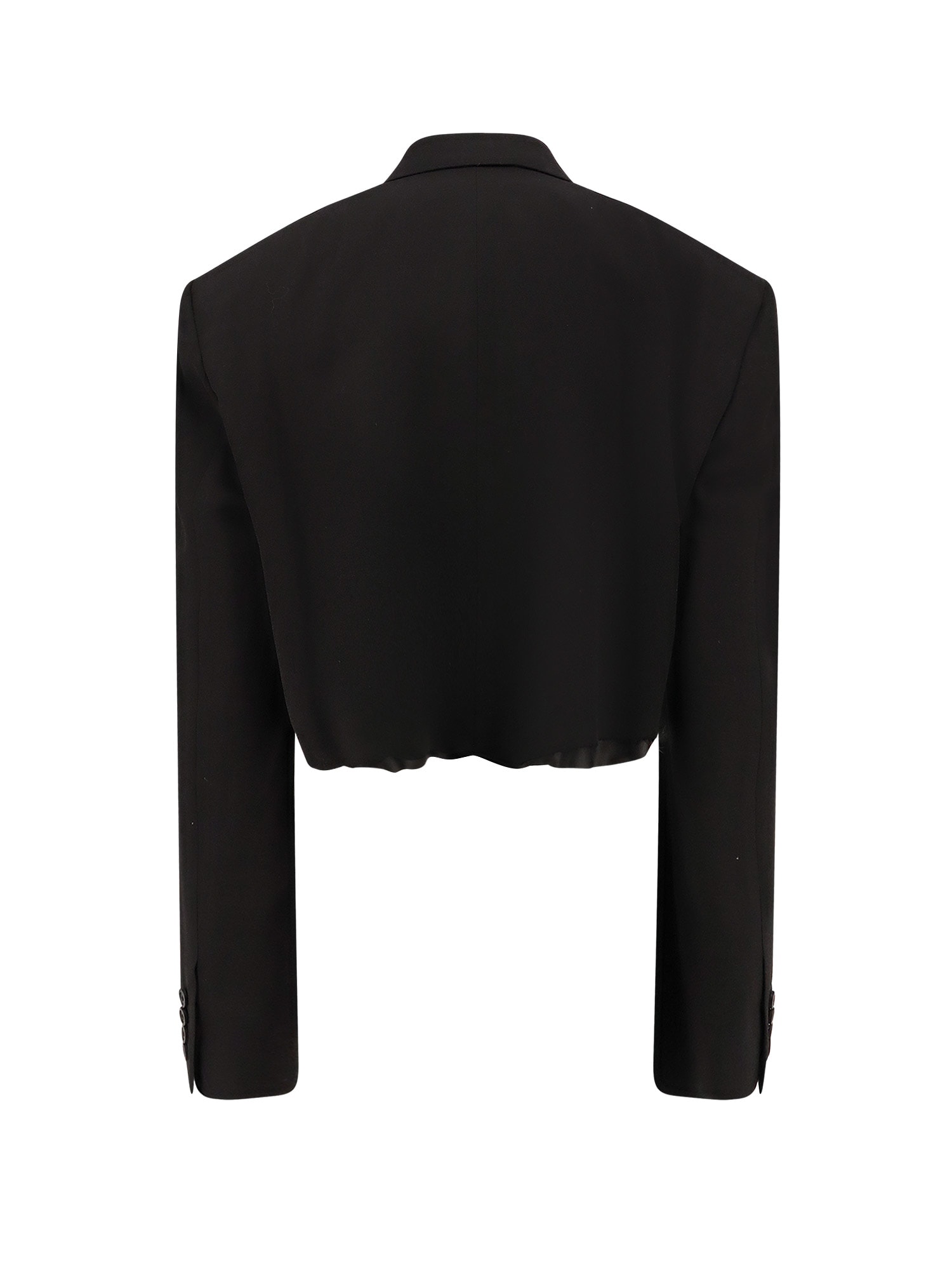 Balenciaga Black Cut Off Single Breasted Jacket In Black