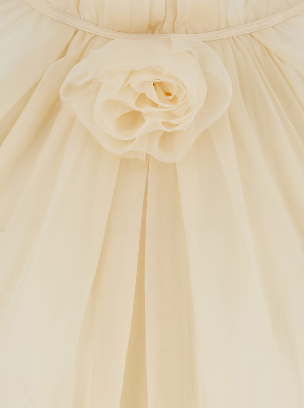 Alberta Ferretti Balloon-sleeve Satin Blouse In Neutral