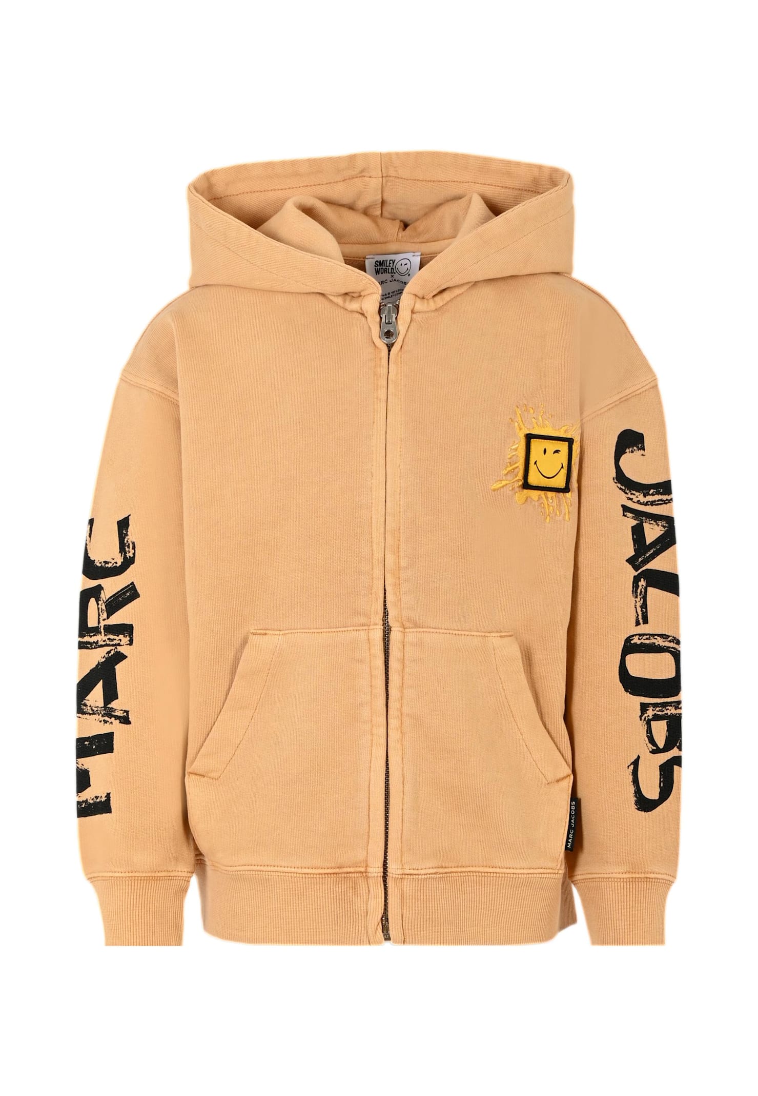 Marc Jacobs Brown Sweatshirt For Kids With Logo In Yellow