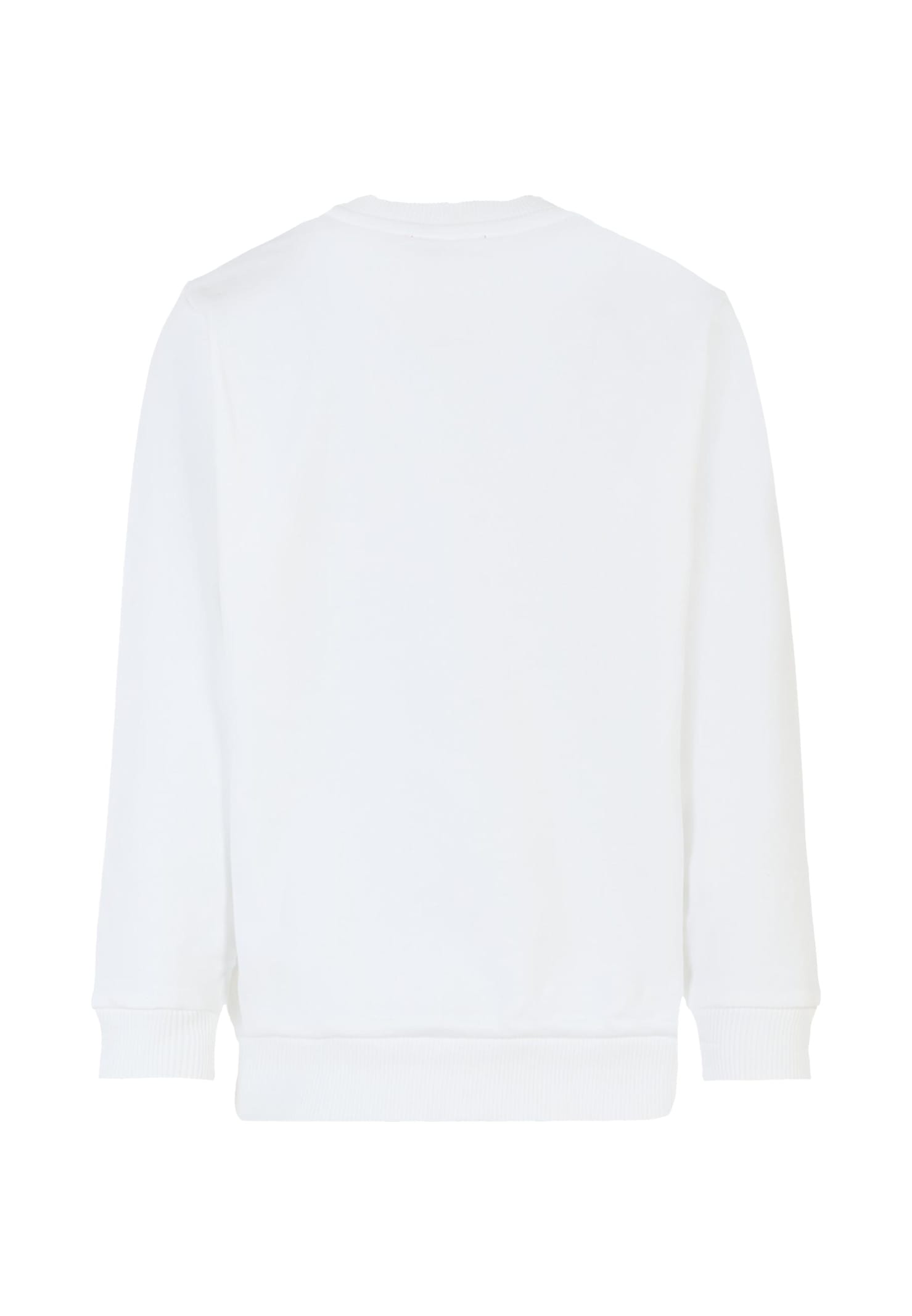 Diesel White Sweatshirt For Girl With Heart In White