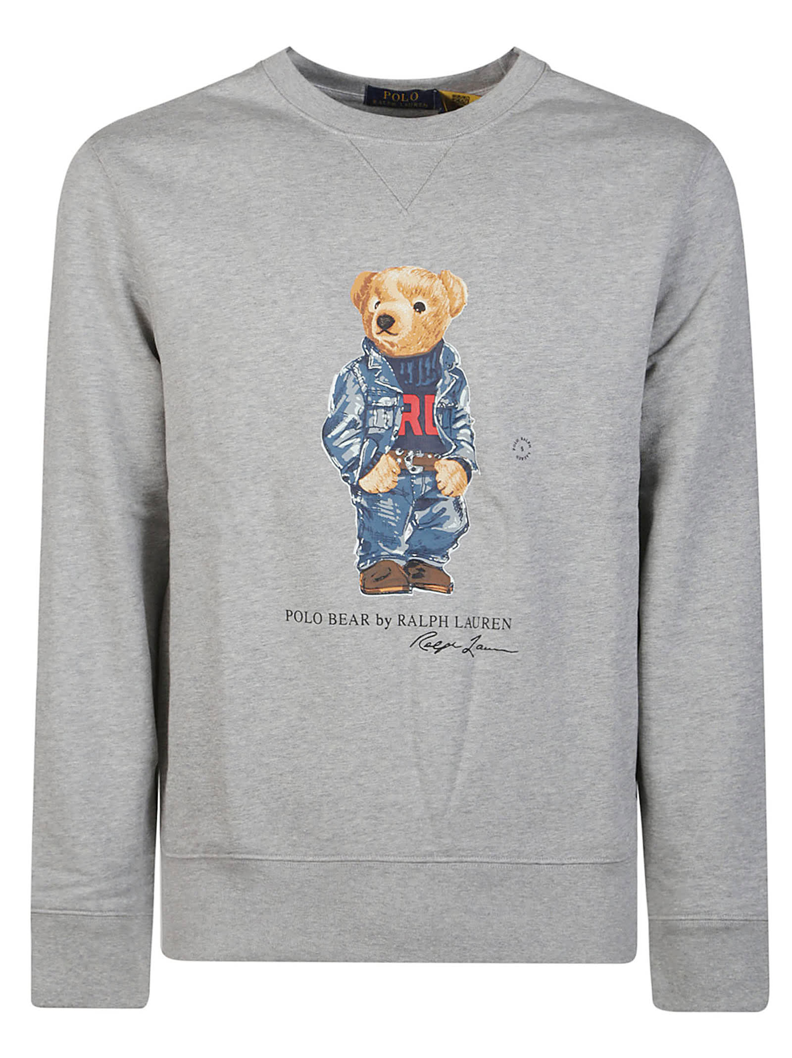 Shop Polo Ralph Lauren Bear Sweatshirt In Andover Heather