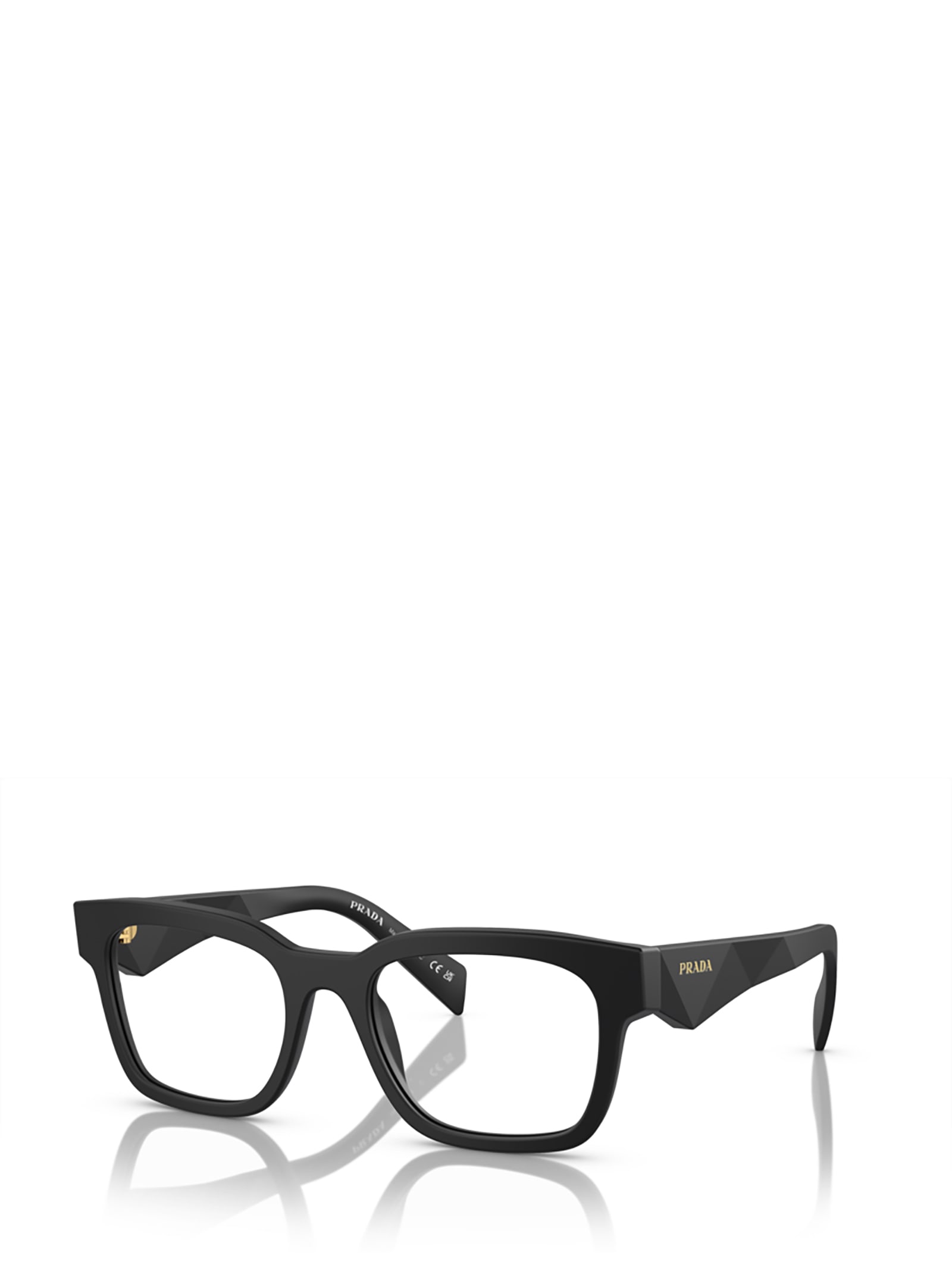 Shop Prada Pr A10v Matte Black Glasses