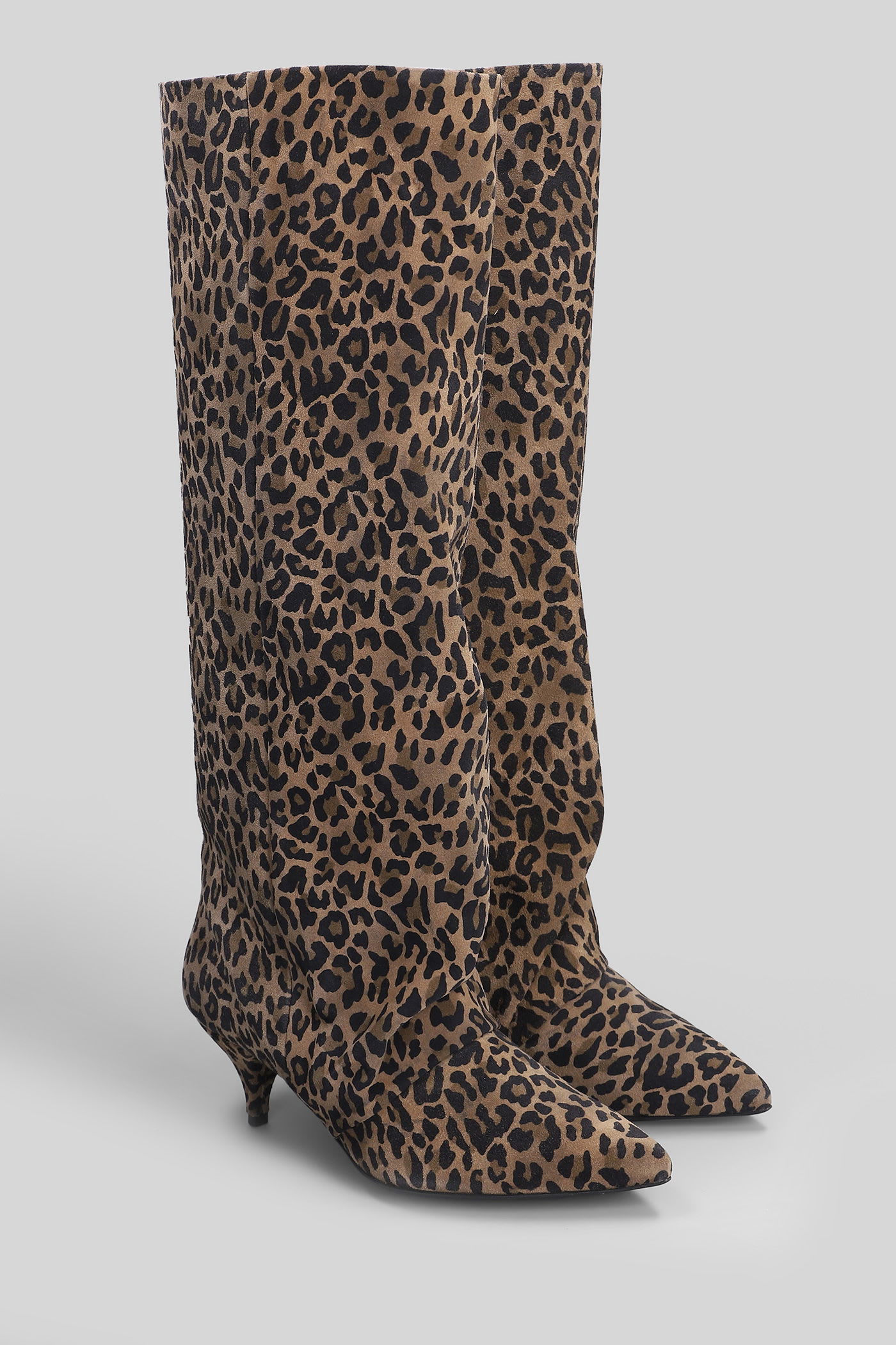 Alchimia High Heels Boots In Animalier Suede In Animal Print