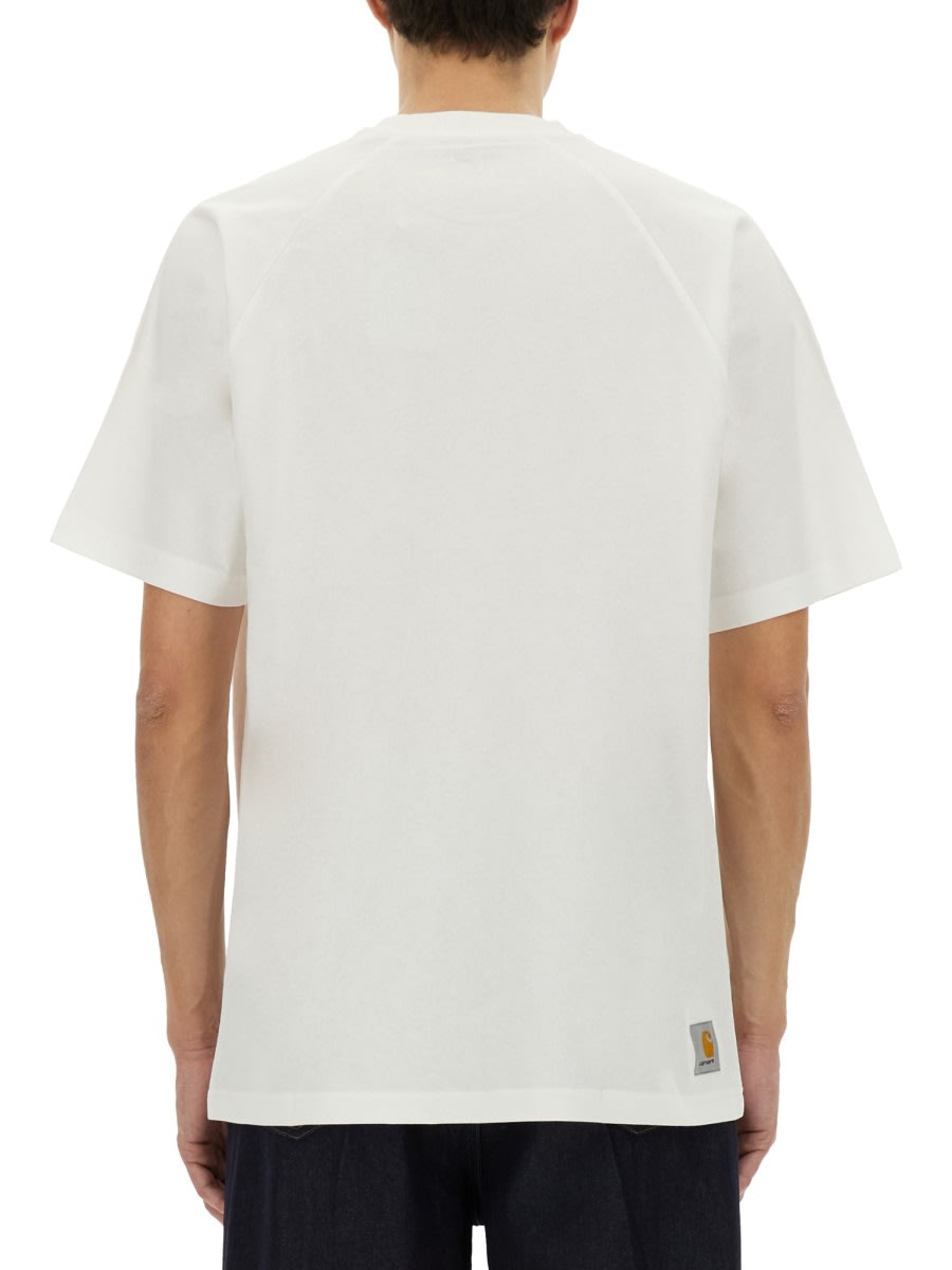 Carhartt Organic Cotton T-shirt With Logo Embroidery On The Front In White