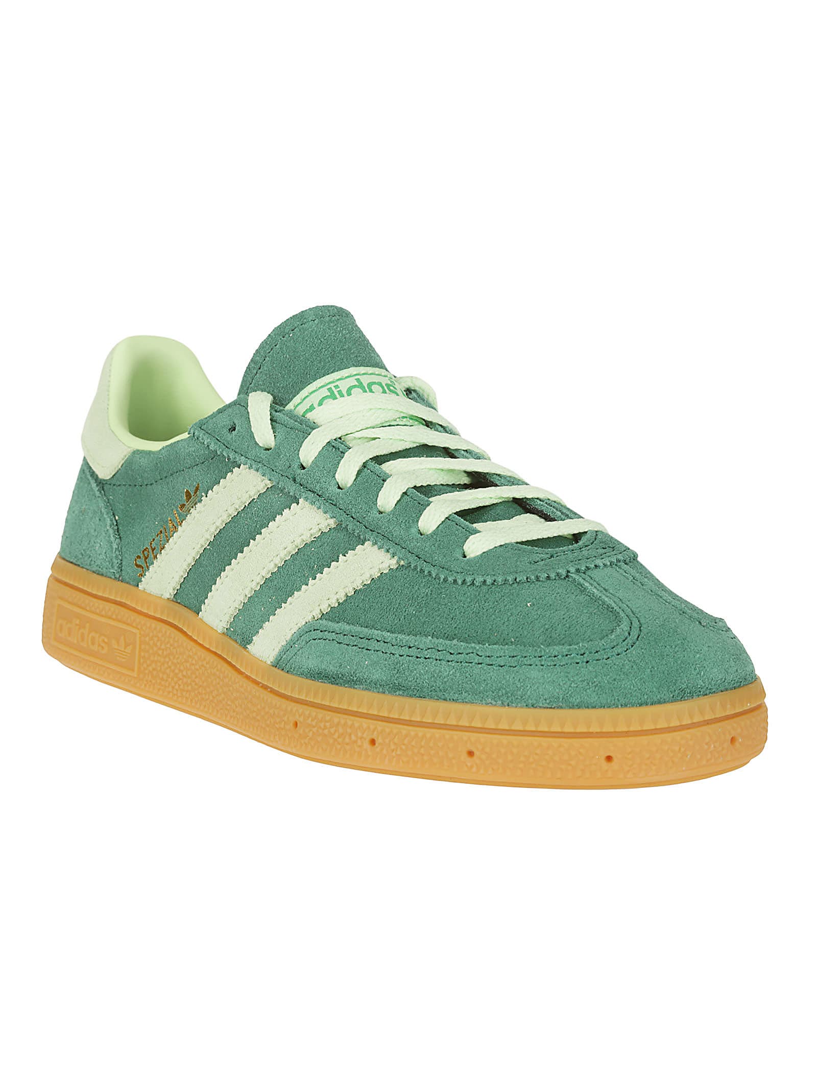 Adidas Originals Womens Collegiate Green Handball Spezial 3-stripes Suede Low-top Trainers In Cgreen/segrsp/gum1