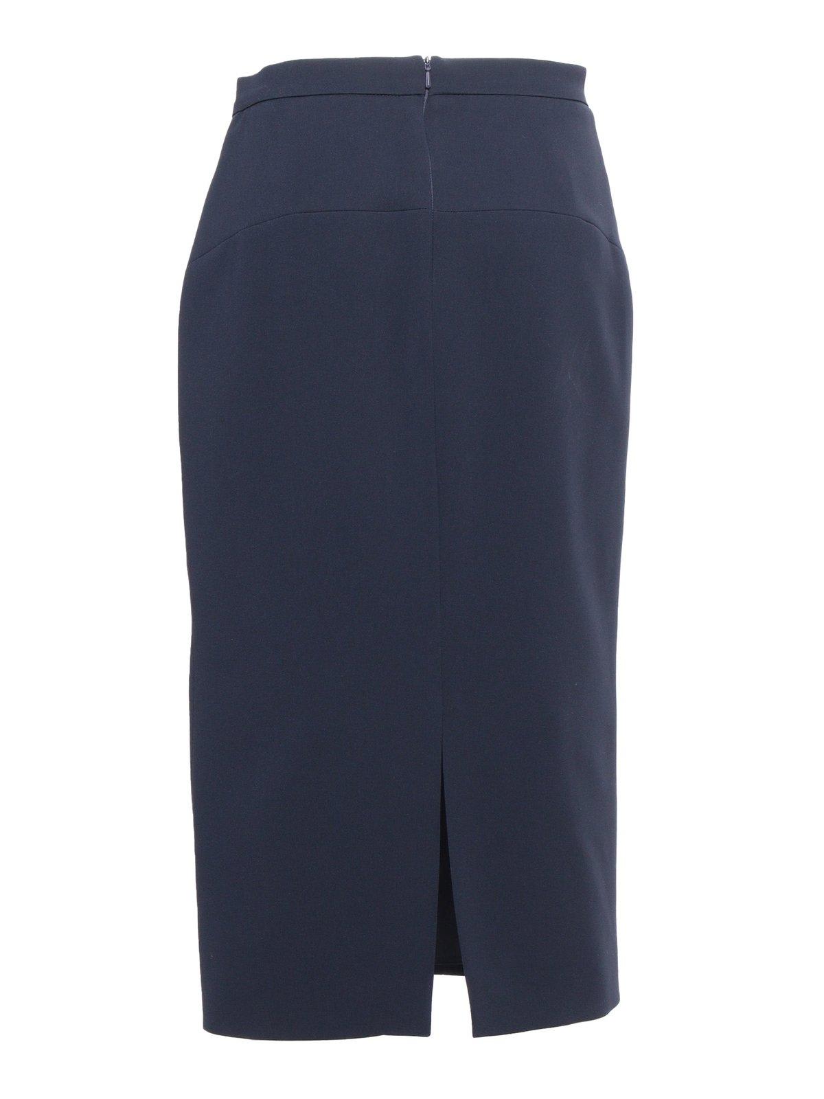 Shop Max Mara High Waist Midi Skirt In Blu